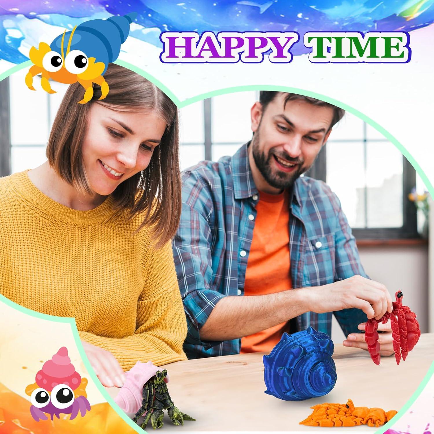 Cangrejo Ermitaño Impreso en 3D TiTiC Arcoíris Juguete Antiestrés