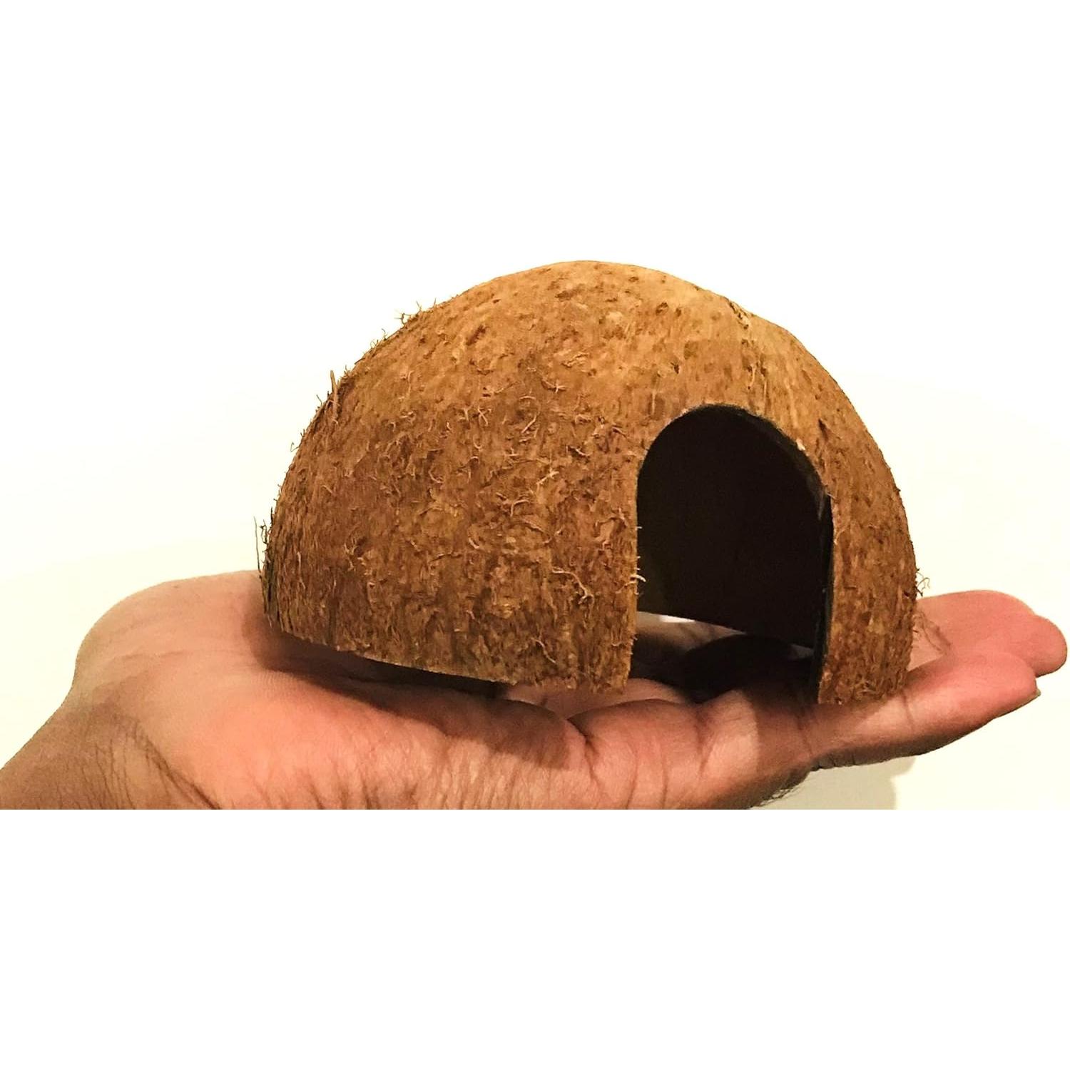 Cueva de Coco Hexagrowth para Peces y Reptiles - 2 Paquetes