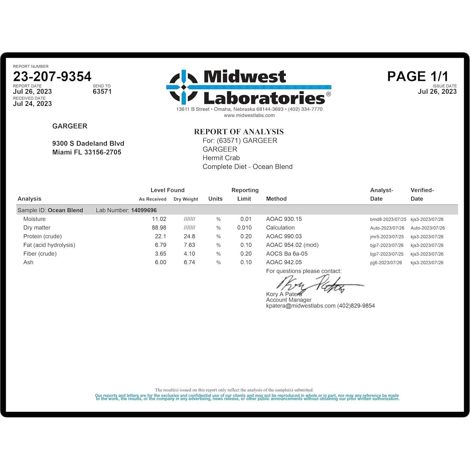 Comida para Cangrejo Ermitaño Gargeer Ocean Blend 59g