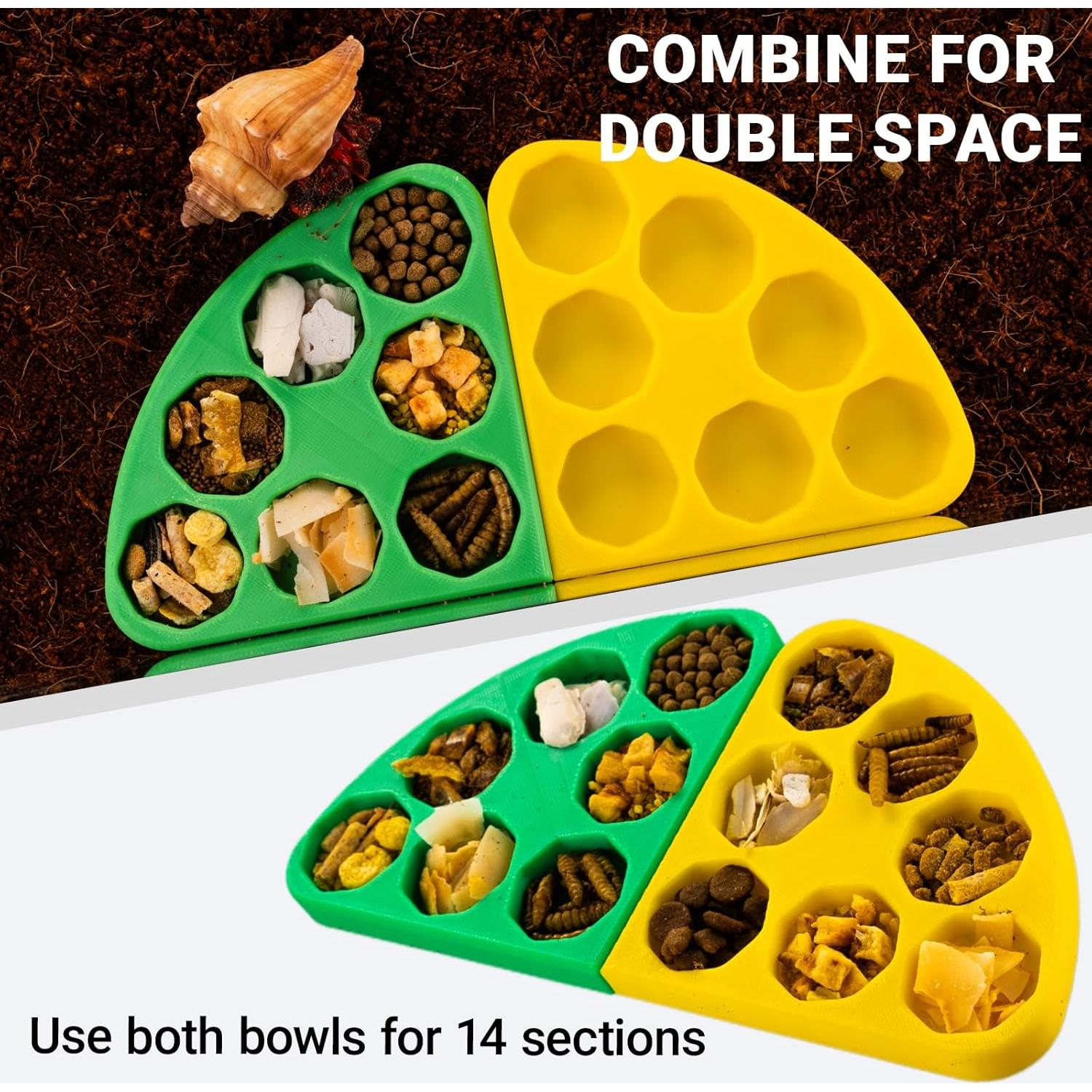 Juego de 2 Tazones de Comida para Cangrejos Ermitaños HERPDEN