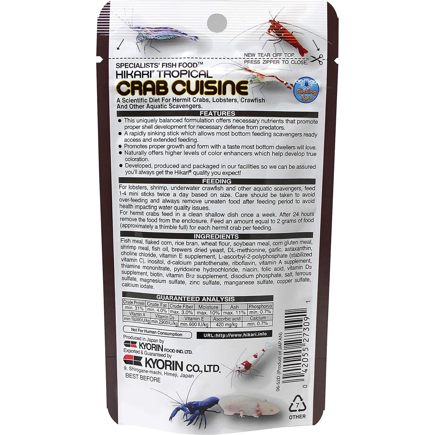 Alimento para Cangrejos Hikari 50g - Nutrición Premium