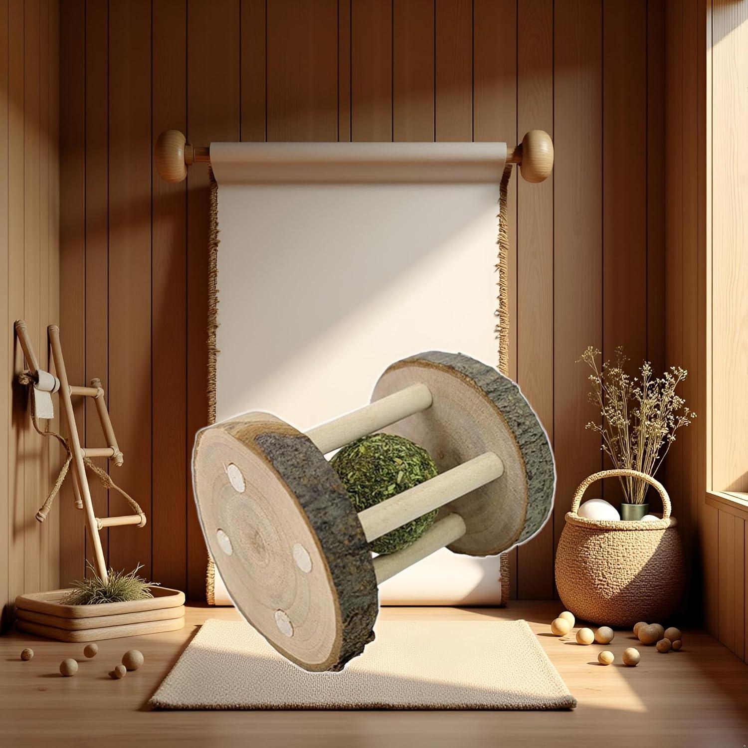 Juguete Masticable de Madera Natural Bwexxt para Hámster y Conejo