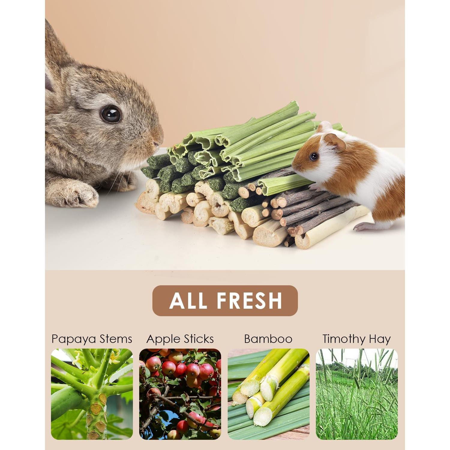 Palitos Masticables Naturales Bissap para Conejos y Roedores 60 PCS