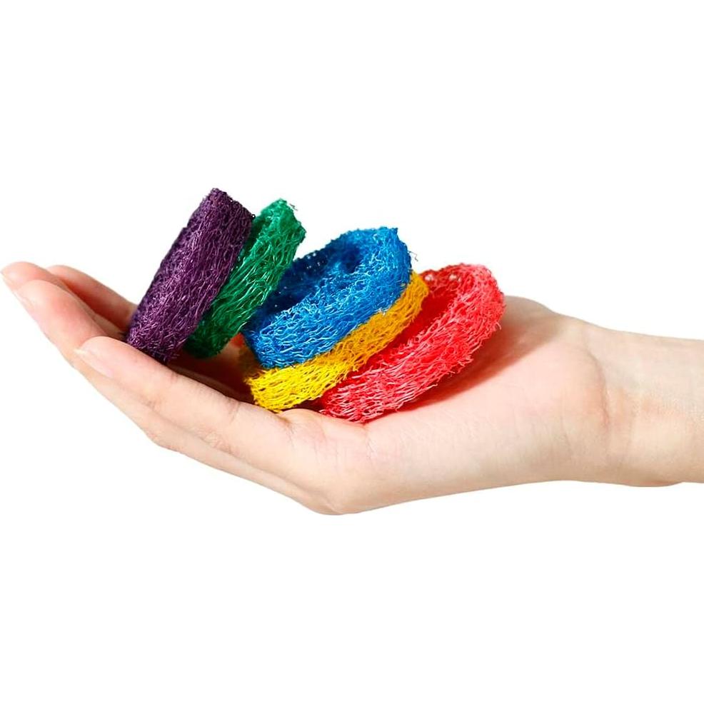 Bloque de Sal Himalaya y Juguetes de Lufa para Conejos - 4 Pcs