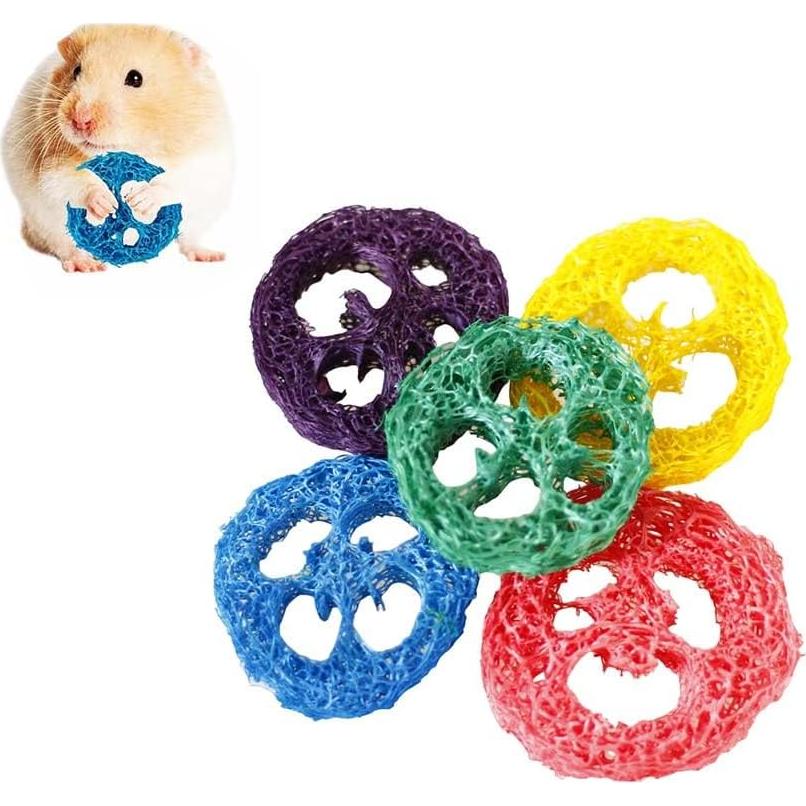 Bloque de Sal Himalaya y Juguetes de Lufa para Conejos - 4 Pcs