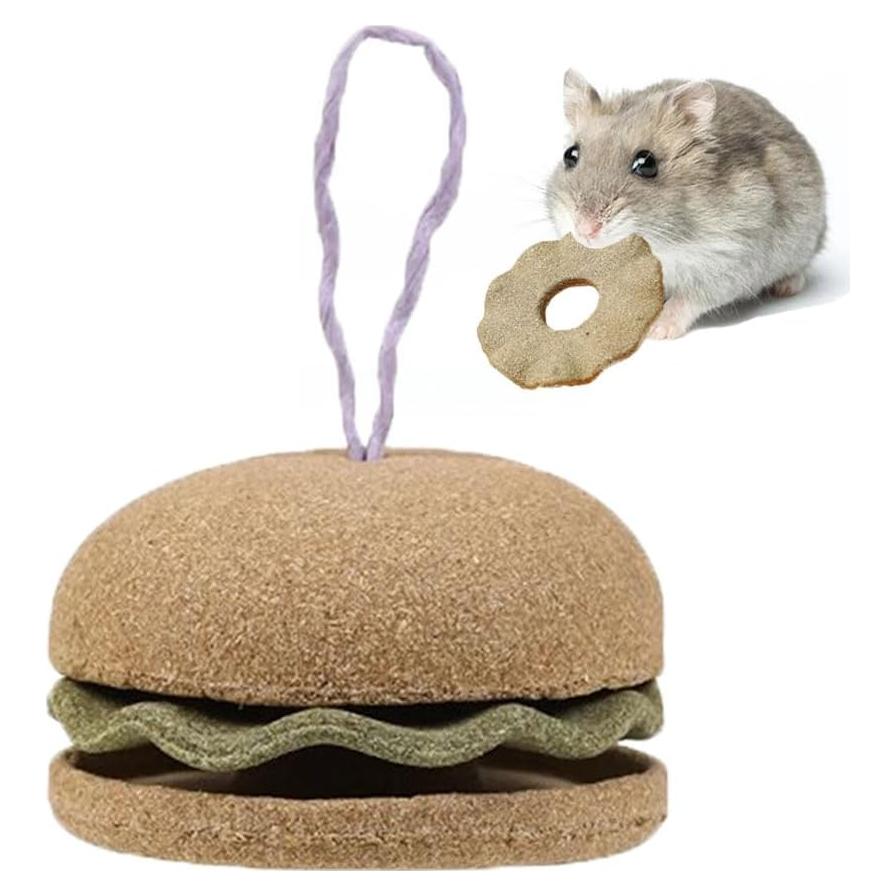Juguete para hámster hamburguesa Dbeans con heno Timothy