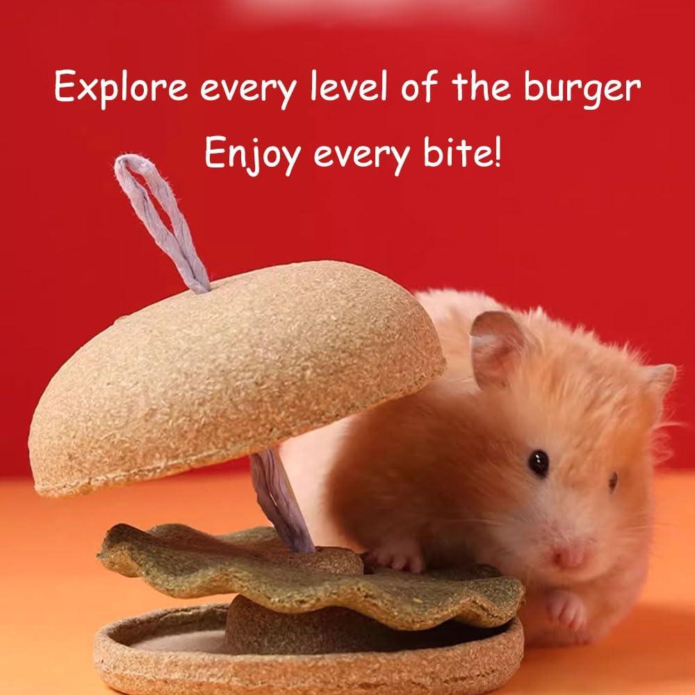 Juguete para hámster hamburguesa Dbeans con heno Timothy