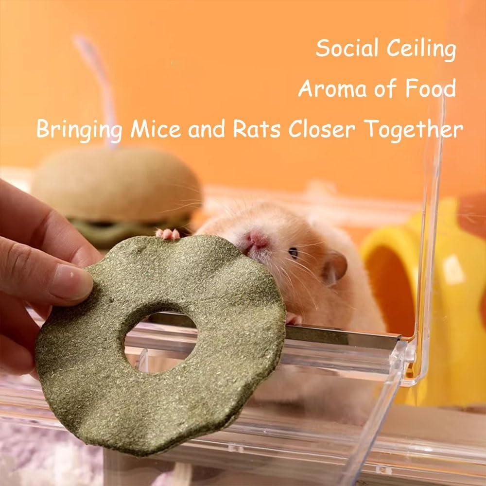 Juguete para hámster hamburguesa Dbeans con heno Timothy