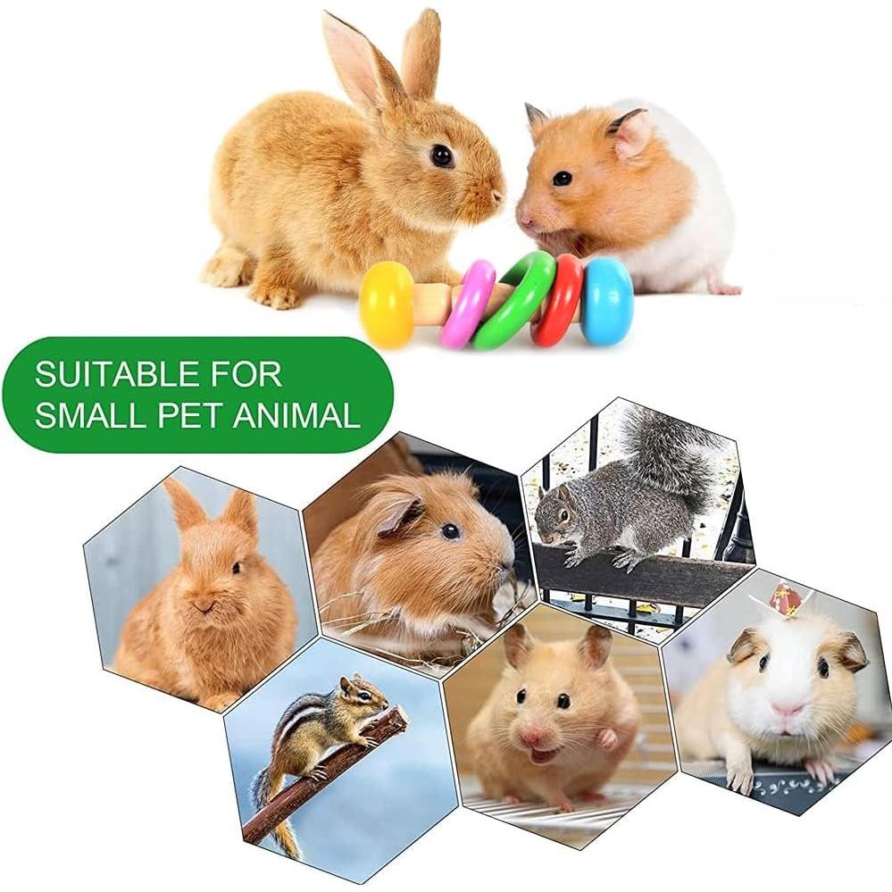 Juguetes de Madera Ecológicos para Hámster y Conejos - 3 Pcs