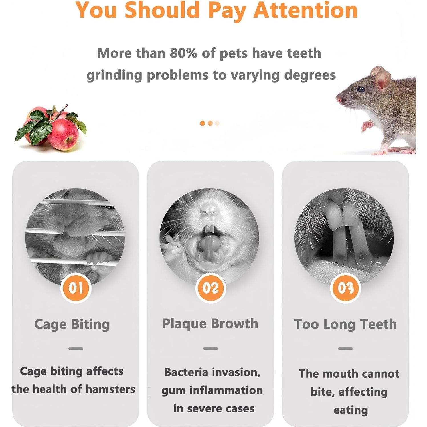 Juguetes de Masticar para Conejos VYNFLICK - 2 Piezas de Madera de Manzana