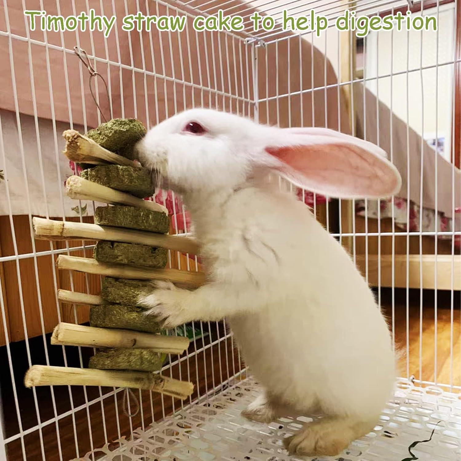 Juguetes de Masticar para Conejos y Hámsters Kathson - 2 Piezas de Bambú Natural