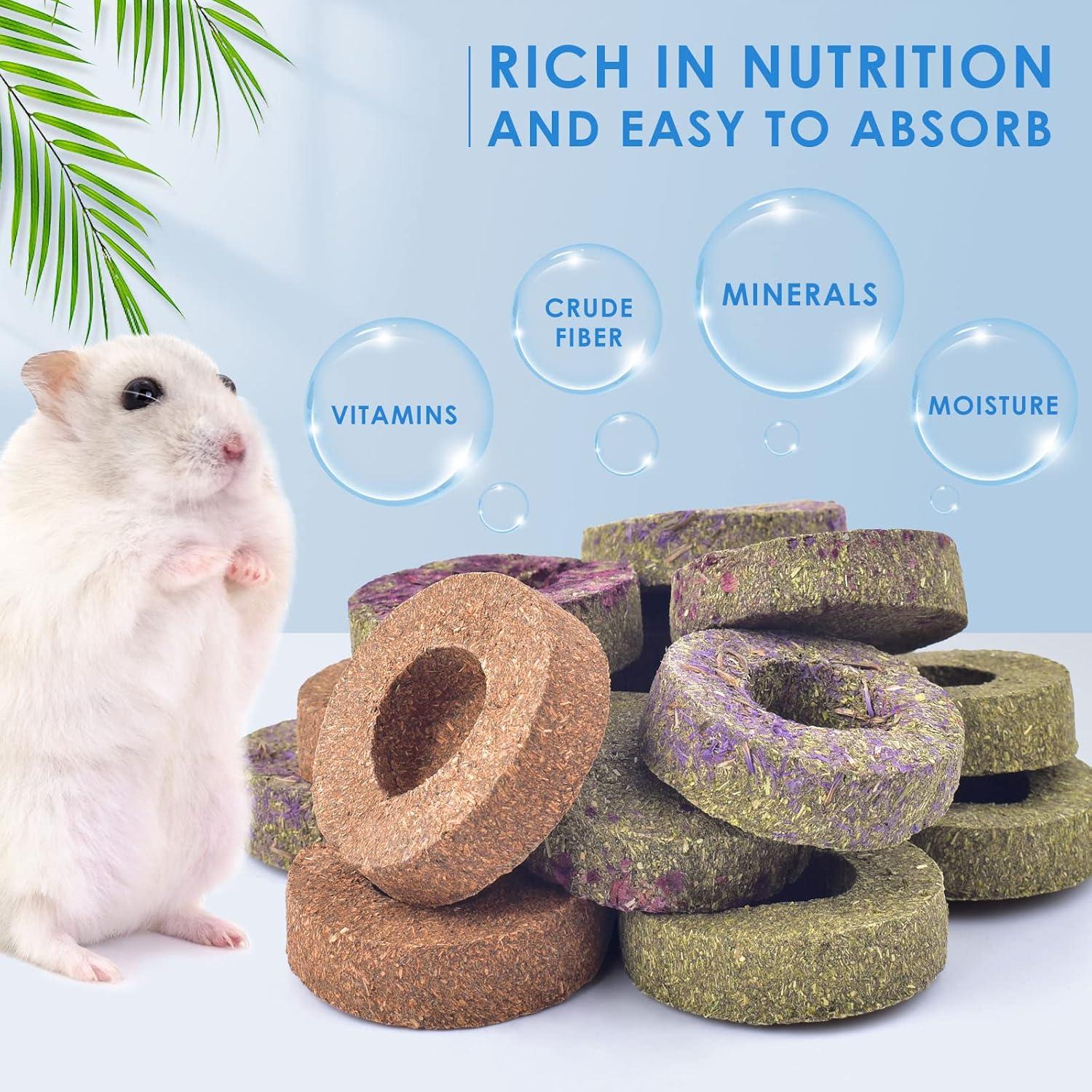 Bissap Juguetes para Roer Conejo 16PCS Pasto Timothy 280g