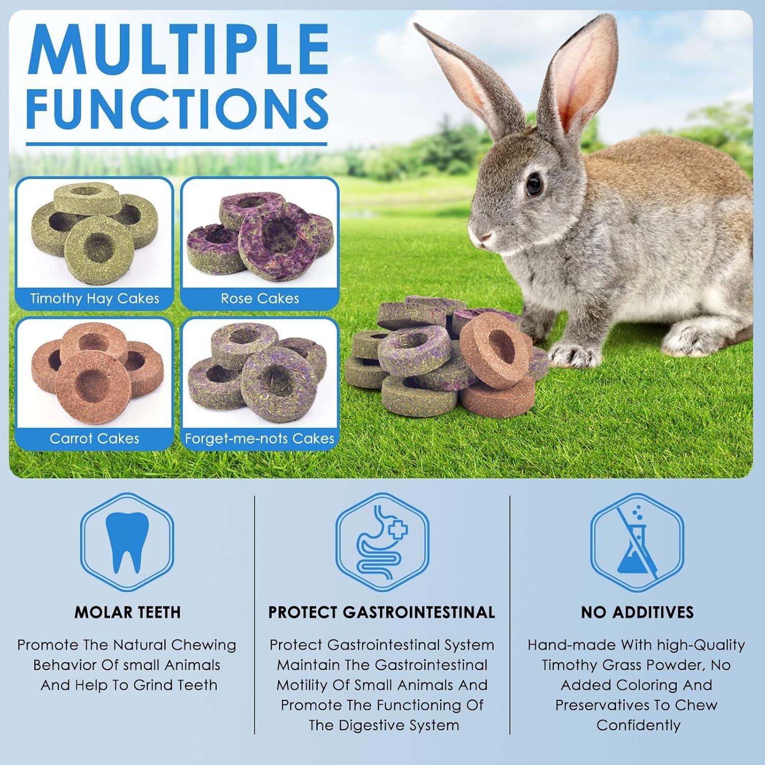 Bissap Juguetes para Roer Conejo 16PCS Pasto Timothy 280g