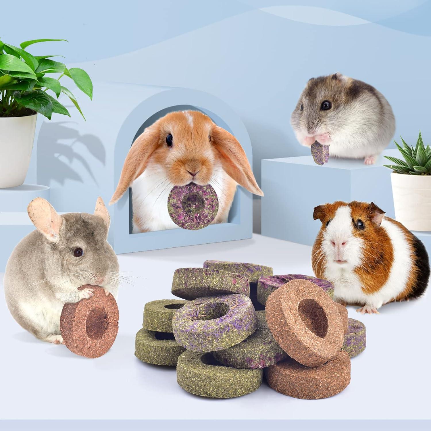 Bissap Juguetes para Roer Conejo 16PCS Pasto Timothy 280g