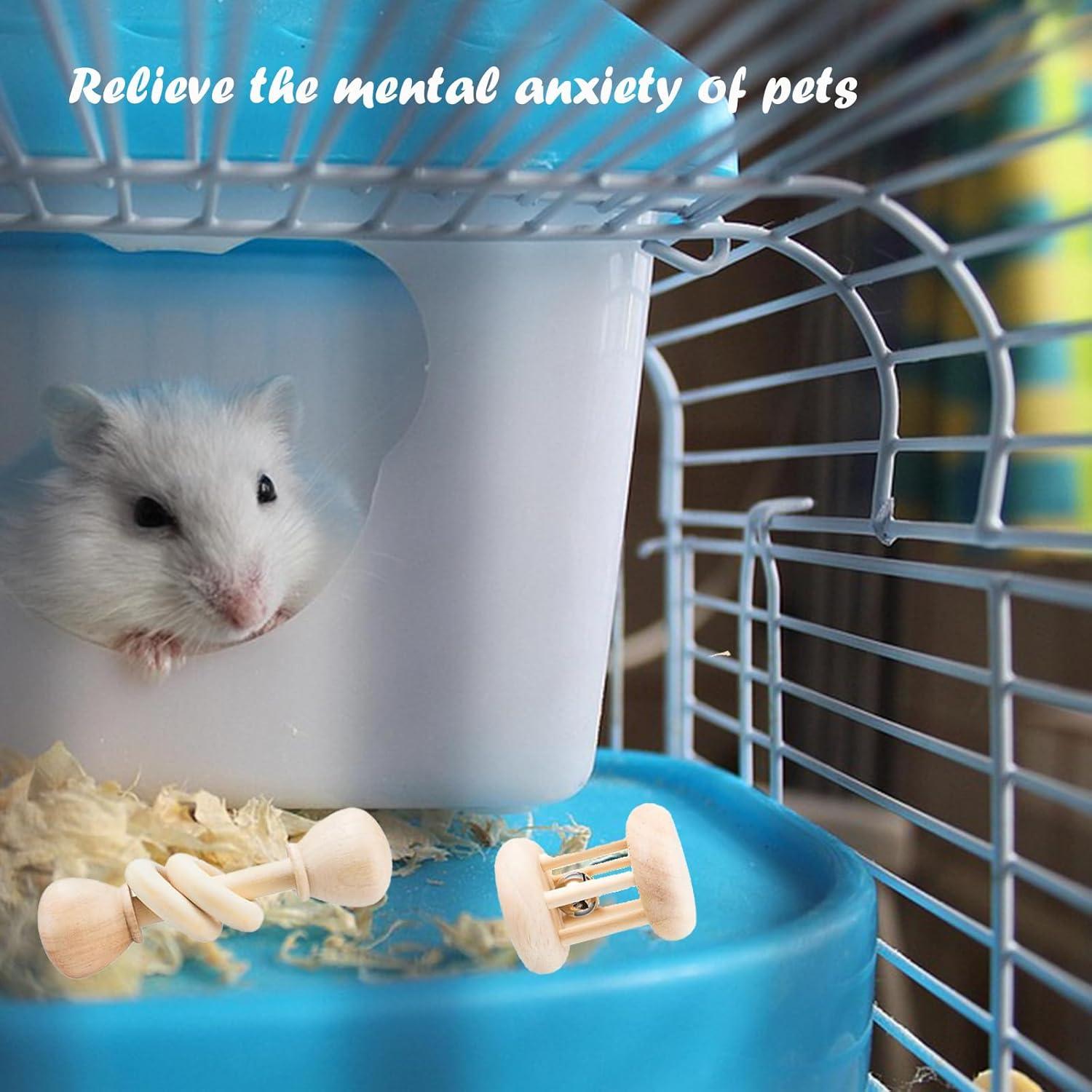 KABASI Juguetes de Madera para Conejos y Hámsters - 3 Piezas