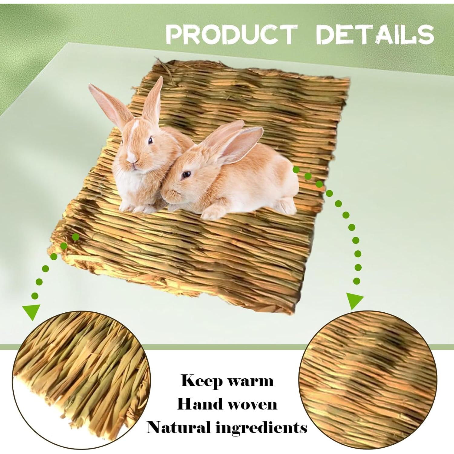 Alfombra de Hierba Natural MUYG para Conejos y Mascotas - 8 PCS