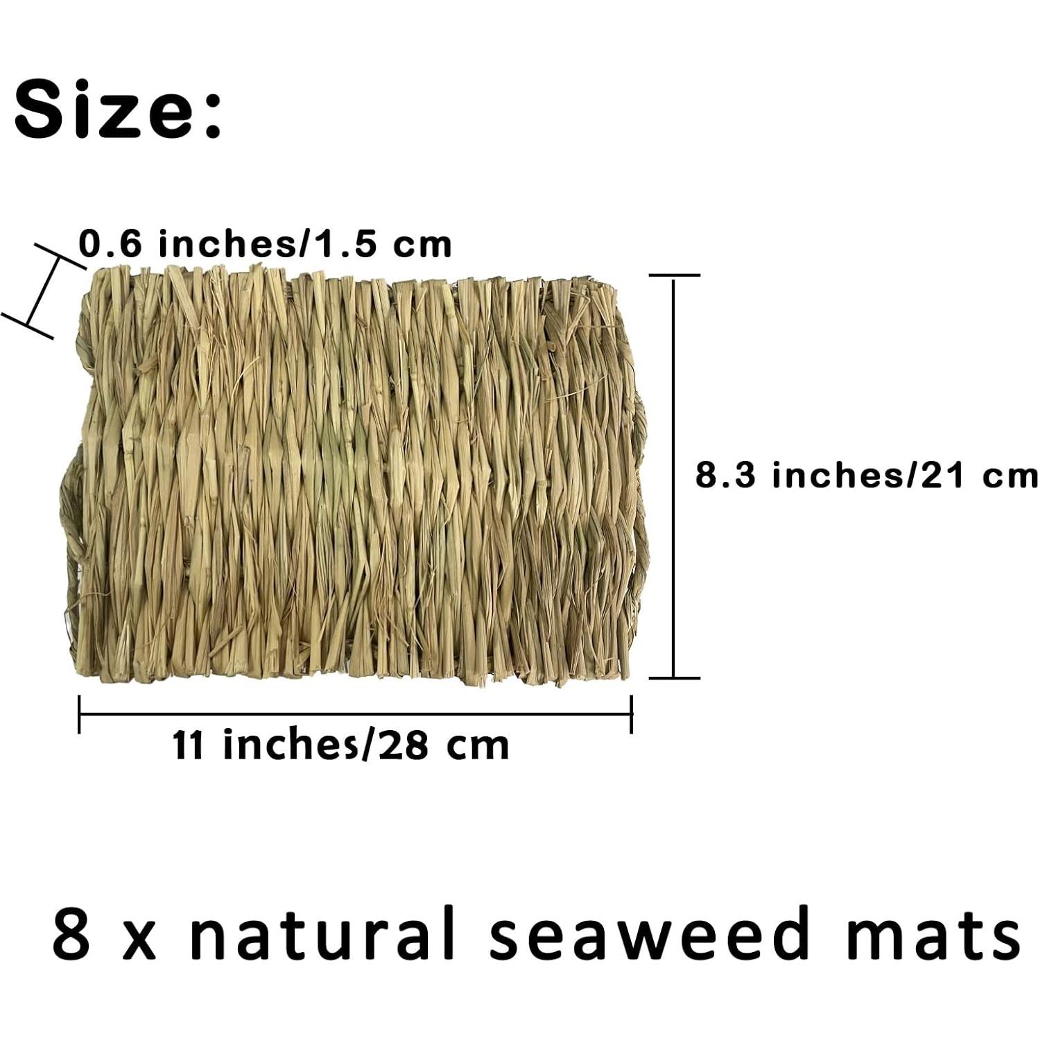 Alfombra de Hierba Natural MUYG para Conejos y Mascotas - 8 PCS