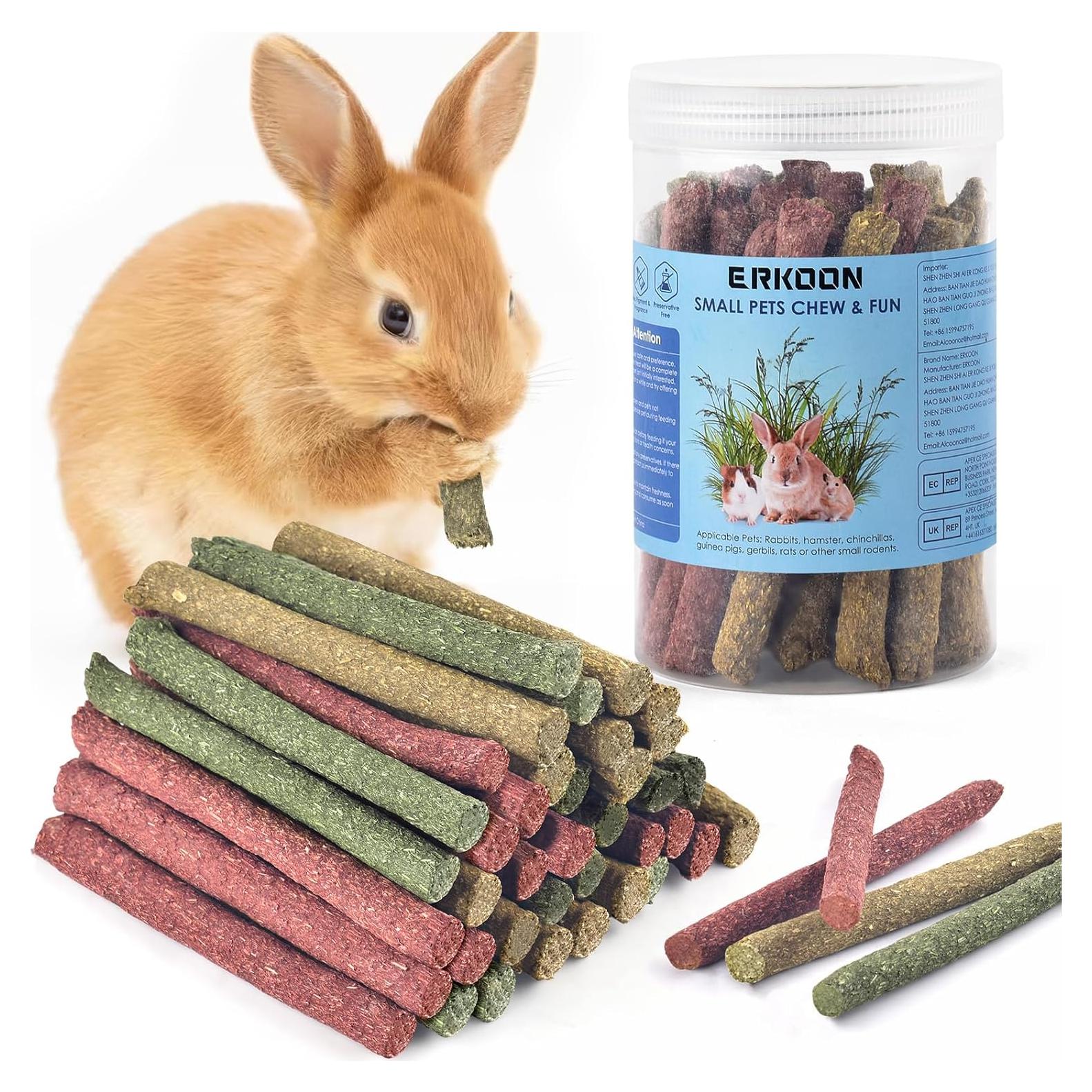 ERKOON 38 Piezas Palitos de Heno Timothy para Roedores