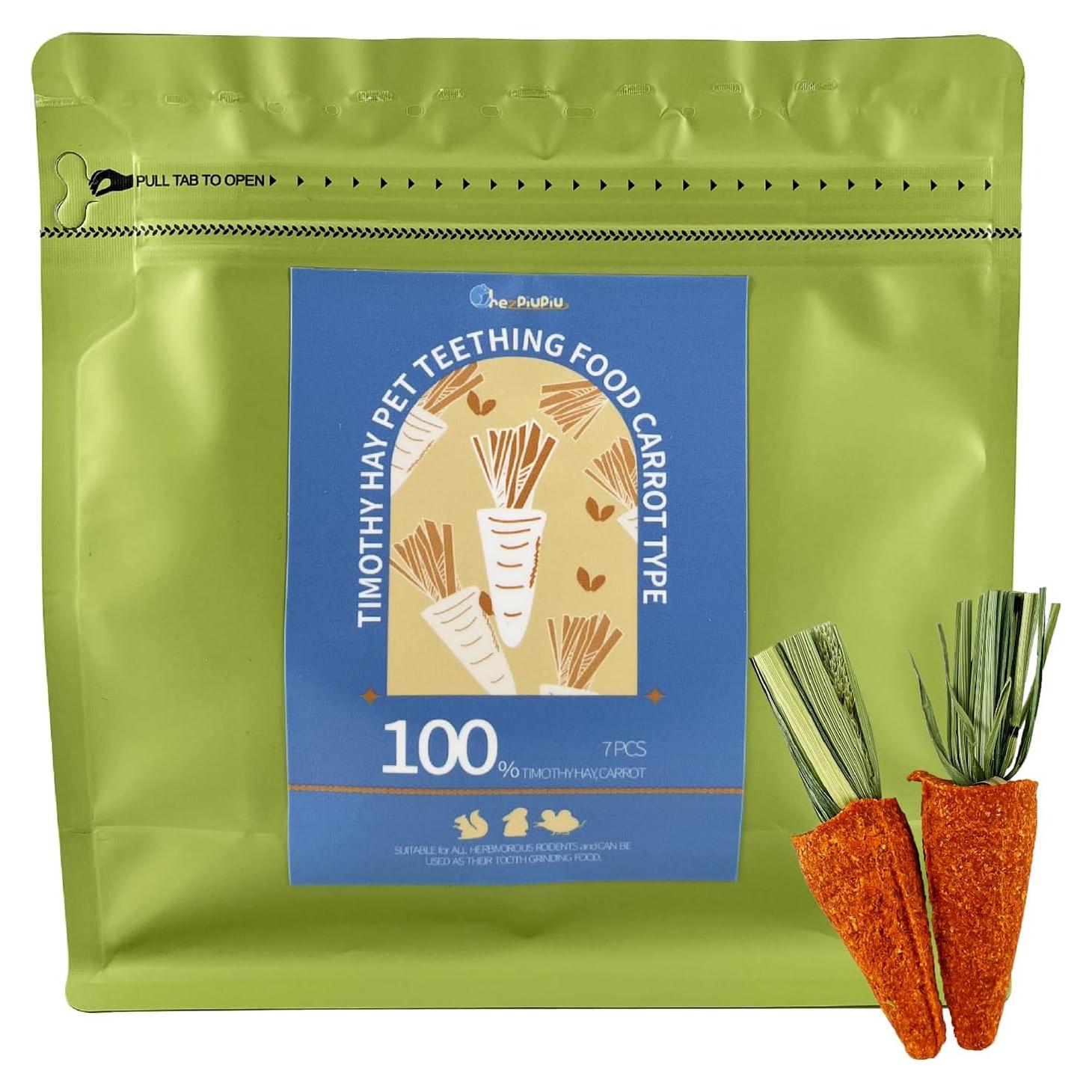 Snacks de Masticar de Zanahoria para Mascotas Pequeñas 7pcs