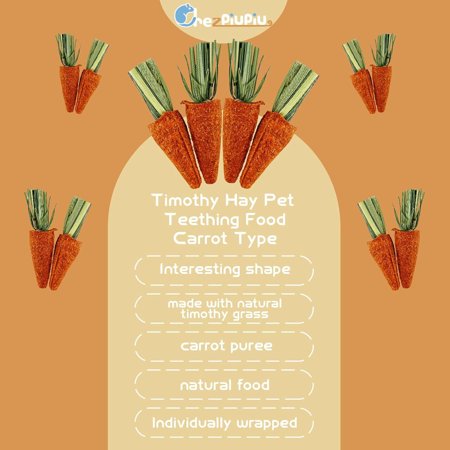 Snacks de Masticar de Zanahoria para Mascotas Pequeñas 7pcs
