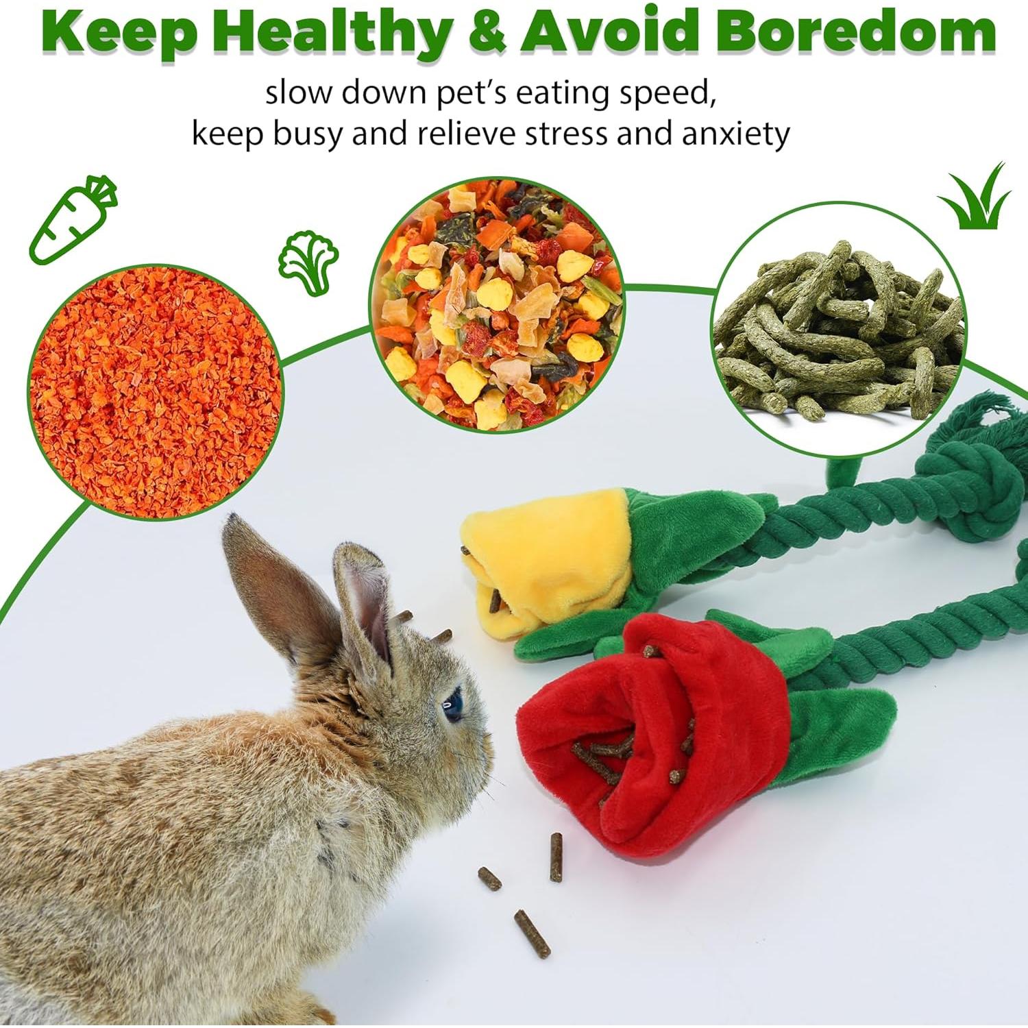 Juguetes de Forrajeo para Conejos Jevnd 2 Pcs Interactivos