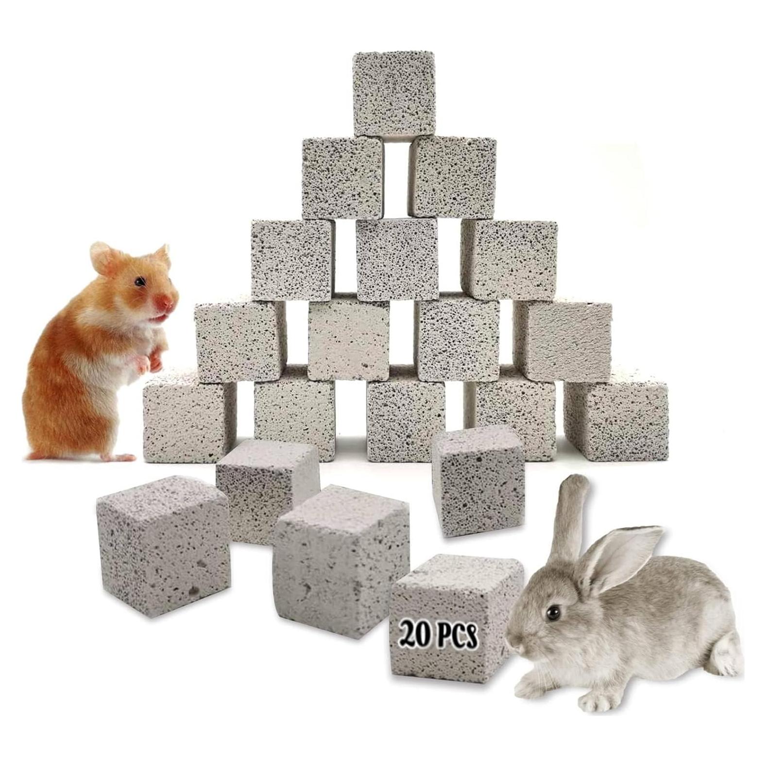 20 Pcs Bloques de Lava Hamiledyi para Chinchillas y Conejos