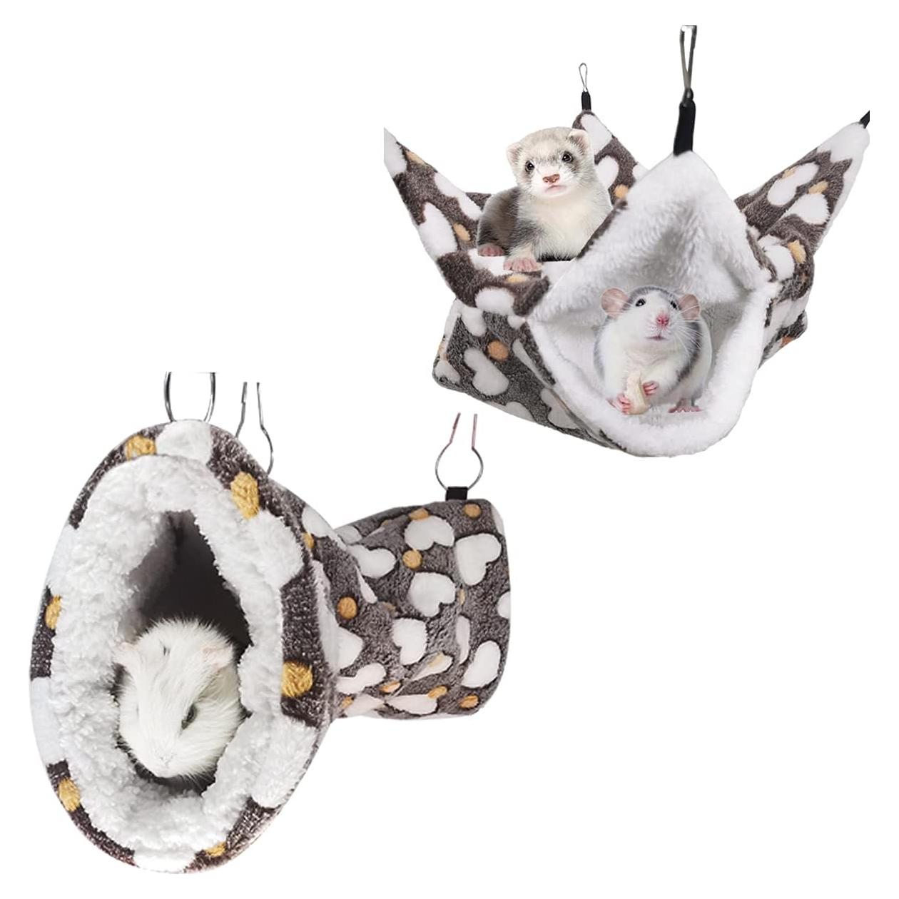 Cama y túnel colgante LEFTSTARER para hurones y cobayas