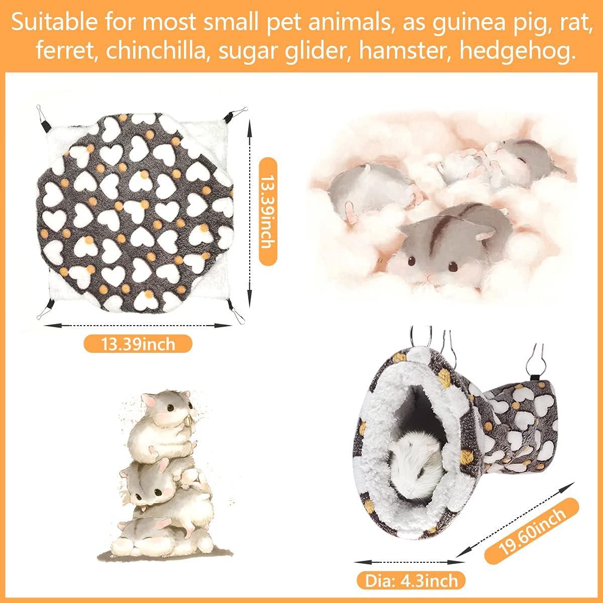 Cama y túnel colgante LEFTSTARER para hurones y cobayas