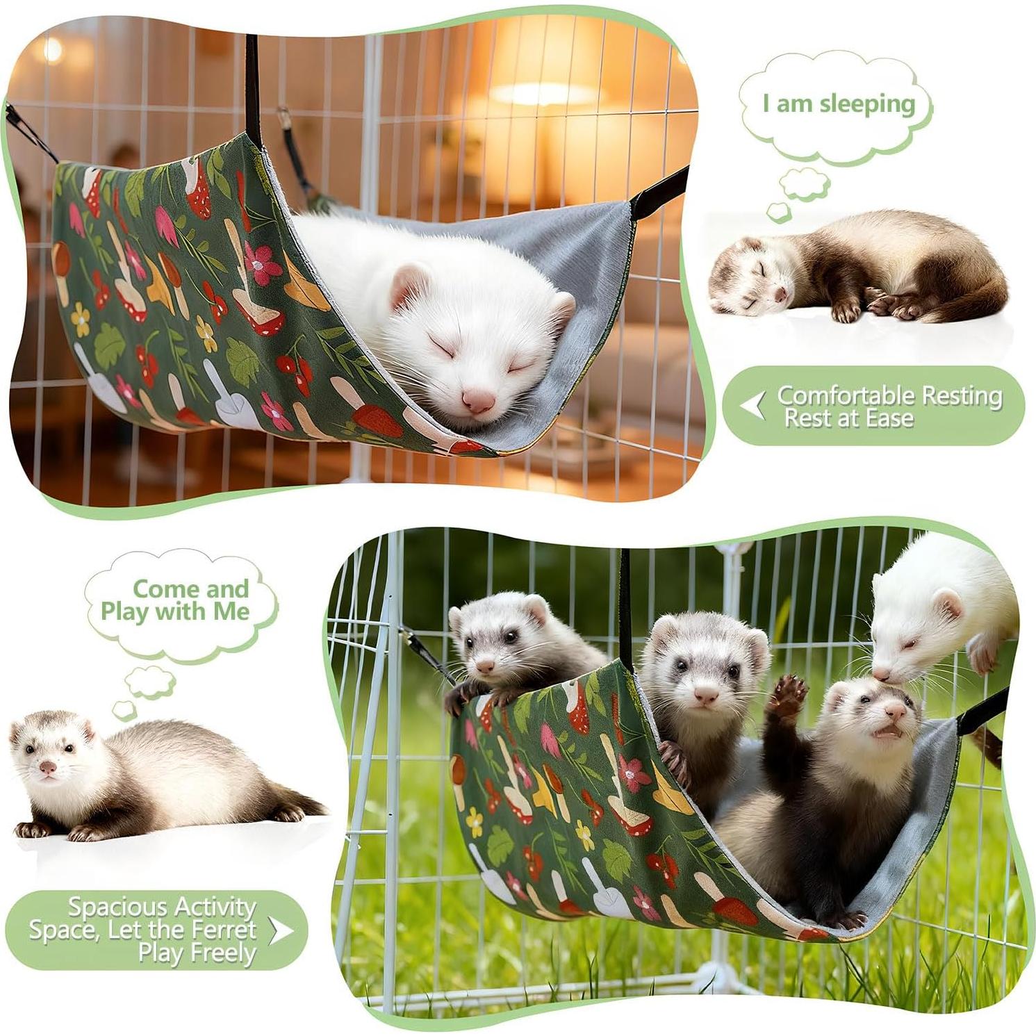 Juego de Hamacas para Hurones PRRPRR 4 Piezas Lavables