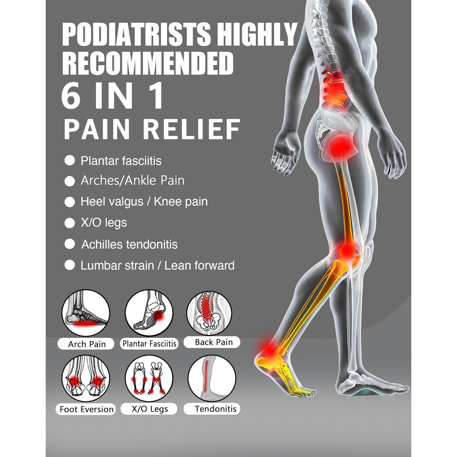 Plantillas Soporte Arco OUOKK 3/4 para Fascitis Plantar