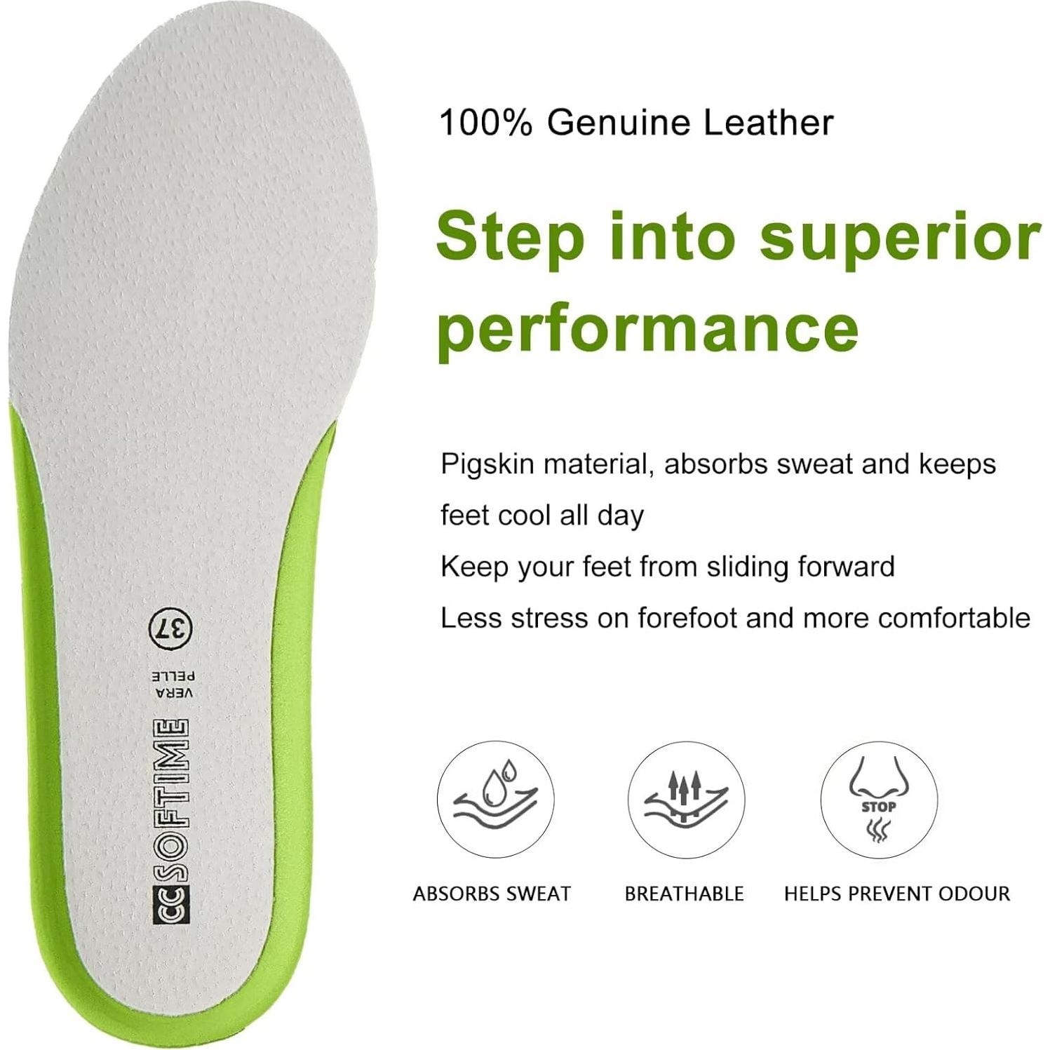 Plantillas de Cuero para Mujeres CCSOFTIME Talla 11 Verde