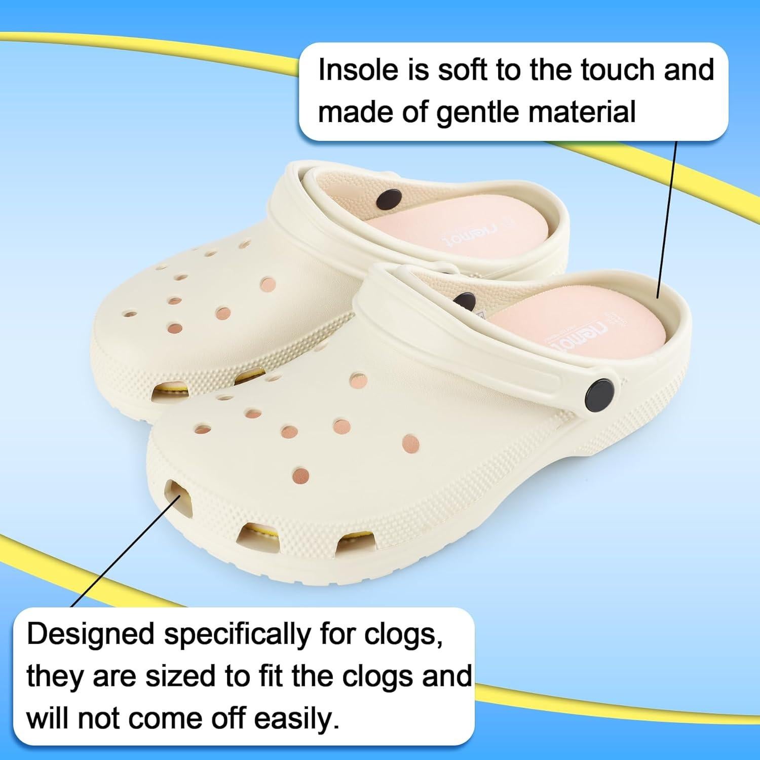 Plantillas para Zuecos Riemot 2 Pares Espuma Viscoelástica Rosa