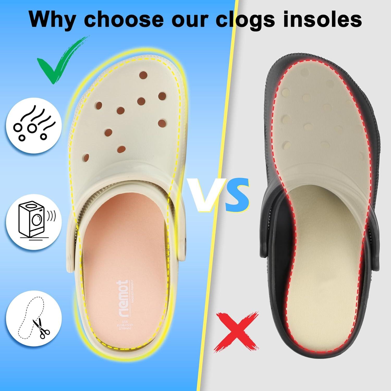 Plantillas para Zuecos Riemot 2 Pares Espuma Viscoelástica Rosa