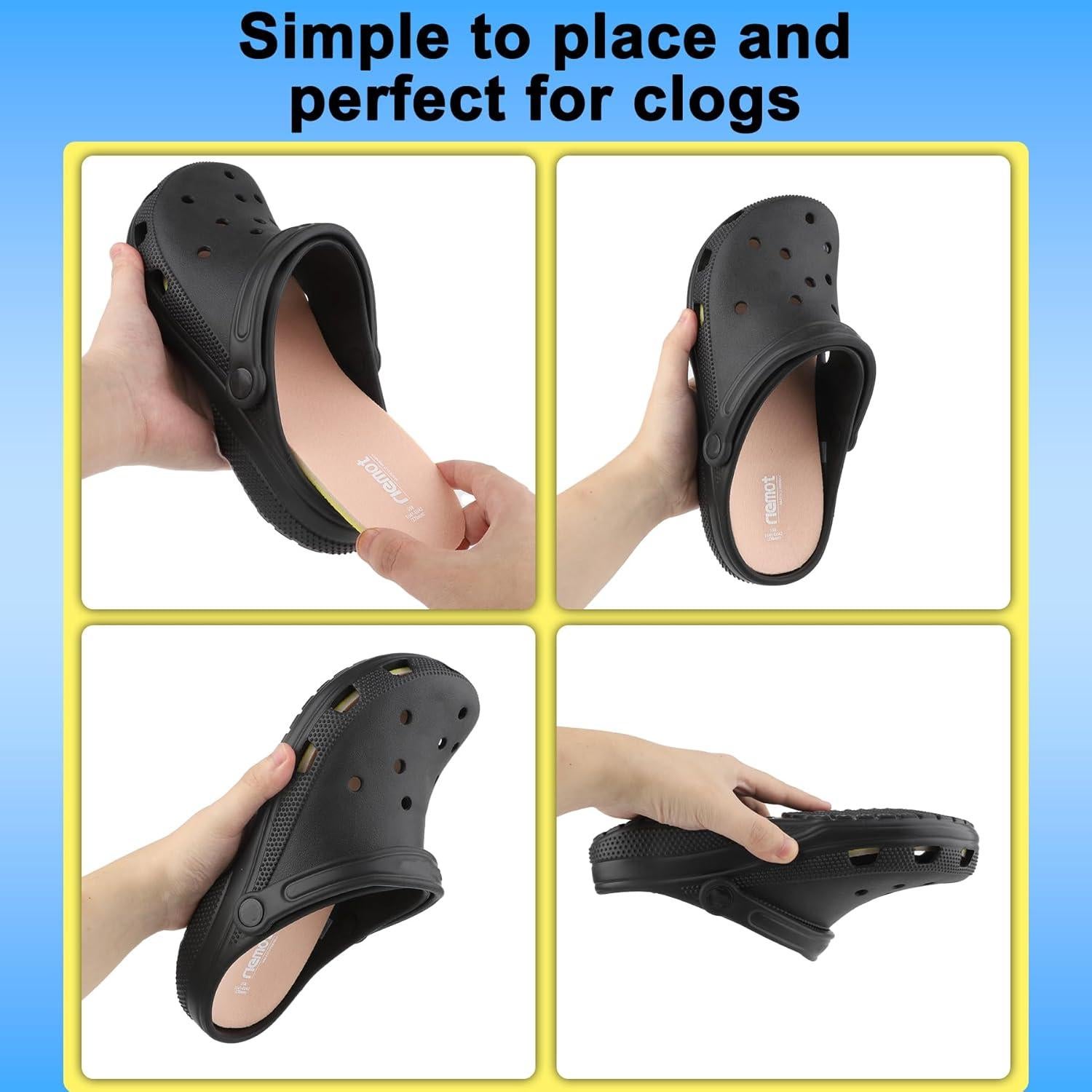 Plantillas para Zuecos Riemot 2 Pares Espuma Viscoelástica Rosa