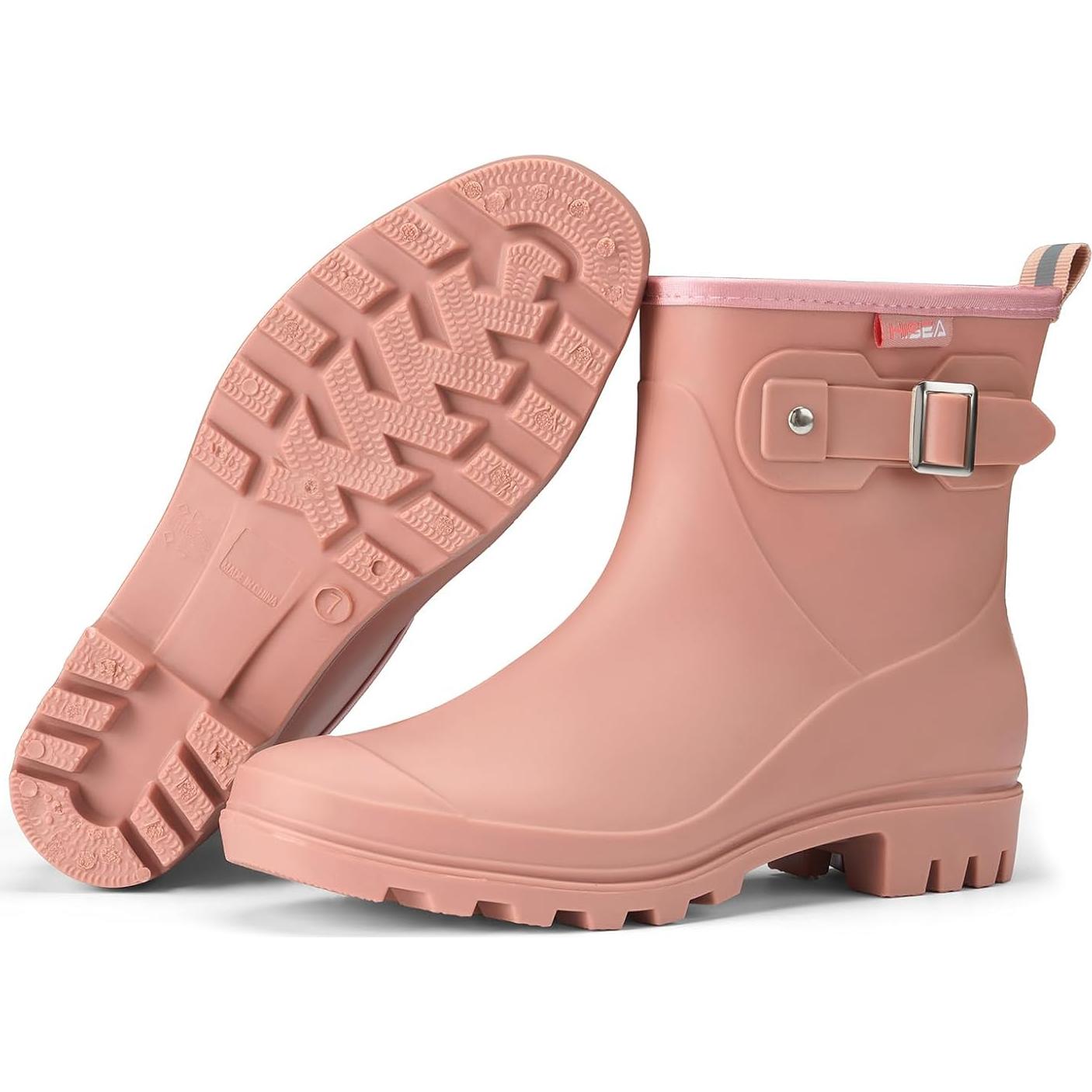 Botas de Lluvia Cortas HISEA para Mujeres, Impermeables y Antideslizantes