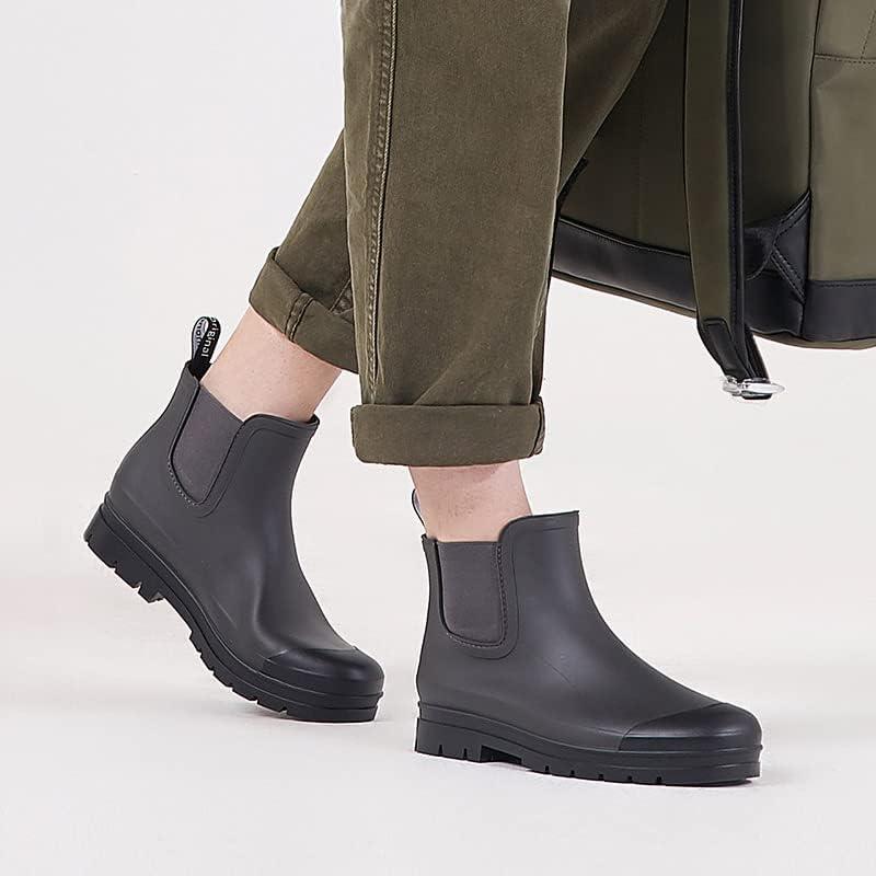 Botas de Lluvia Planone Mujeres 9 Ancho Gris Oscuro/Negro