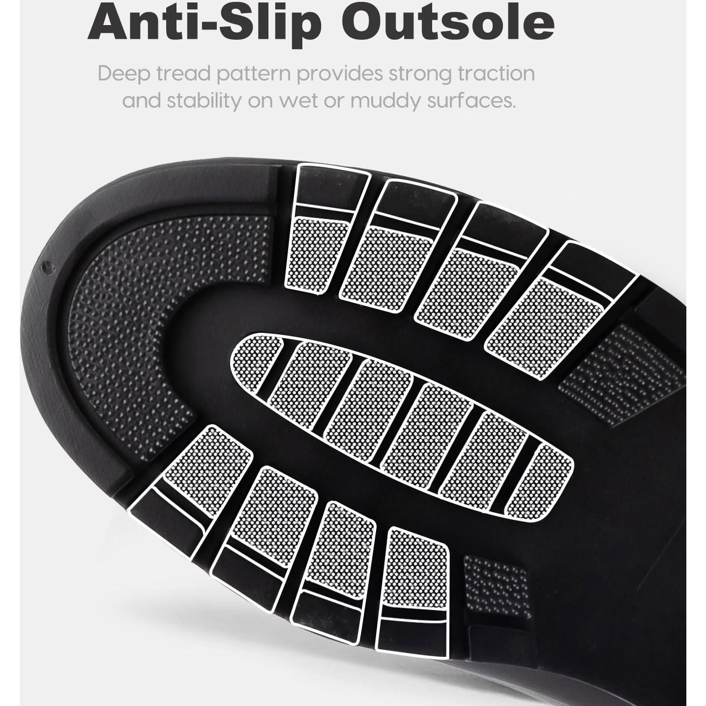 Botas de Lluvia Planone Mujeres 9 Ancho Gris Oscuro/Negro