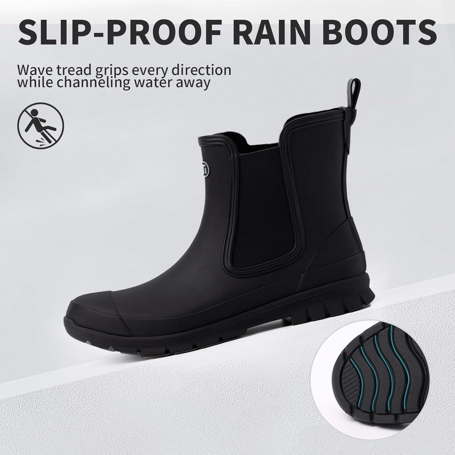 Botas de lluvia cortas NITTI para mujer, impermeables y antideslizantes