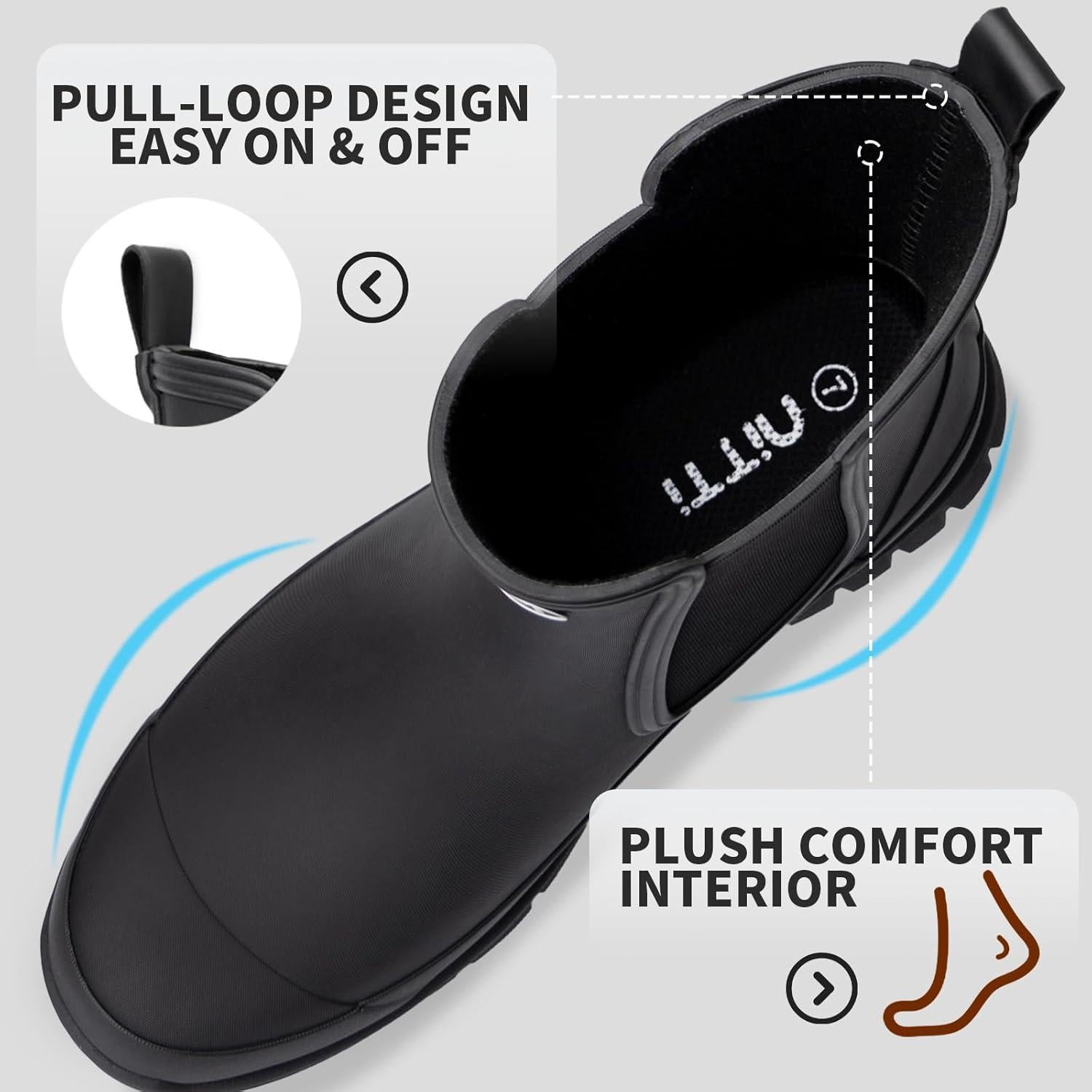 Botas de lluvia cortas NITTI para mujer, impermeables y antideslizantes