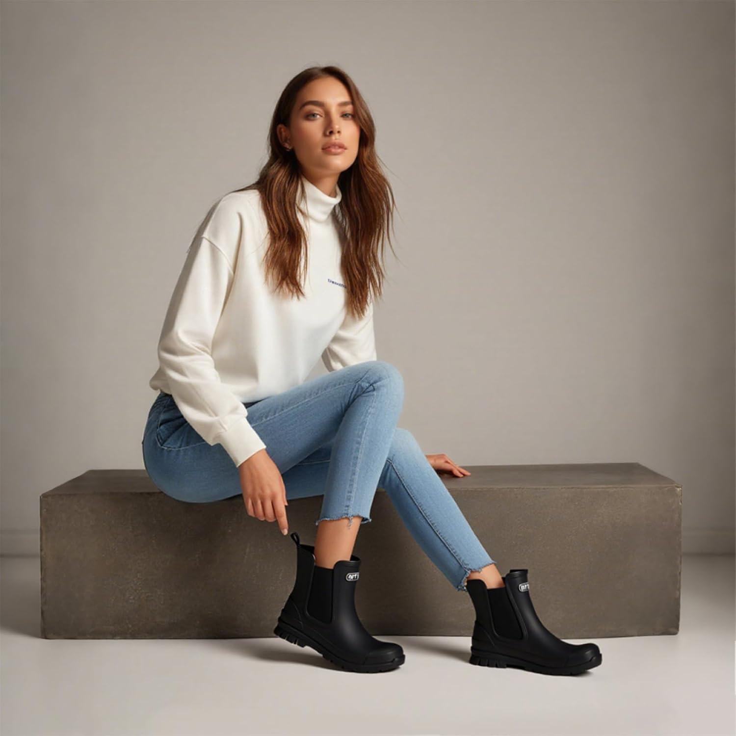 Botas de lluvia cortas NITTI para mujer, impermeables y antideslizantes