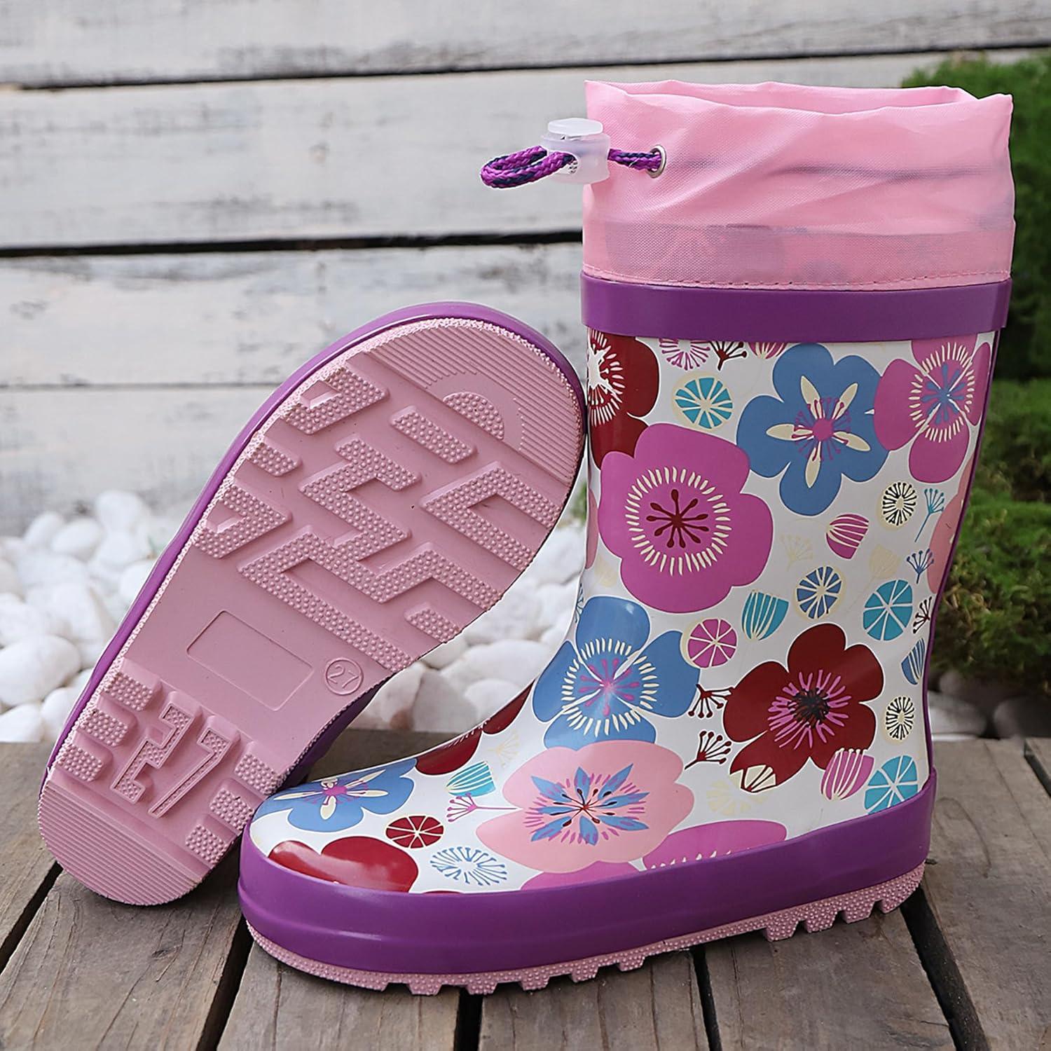 Botas de lluvia impermeables para niños - Goma Floral 12