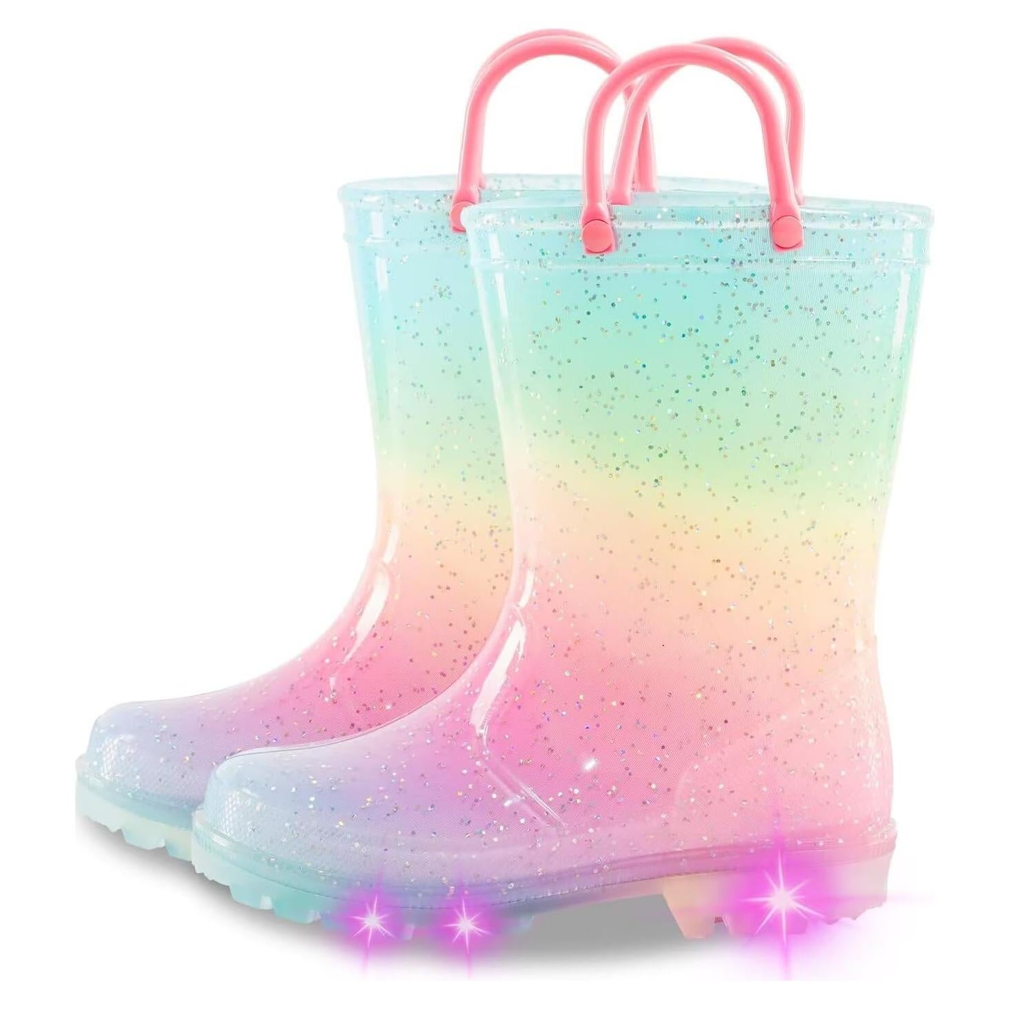 Botas de Lluvia Impermeables Niños Grande Gradiente Rosa