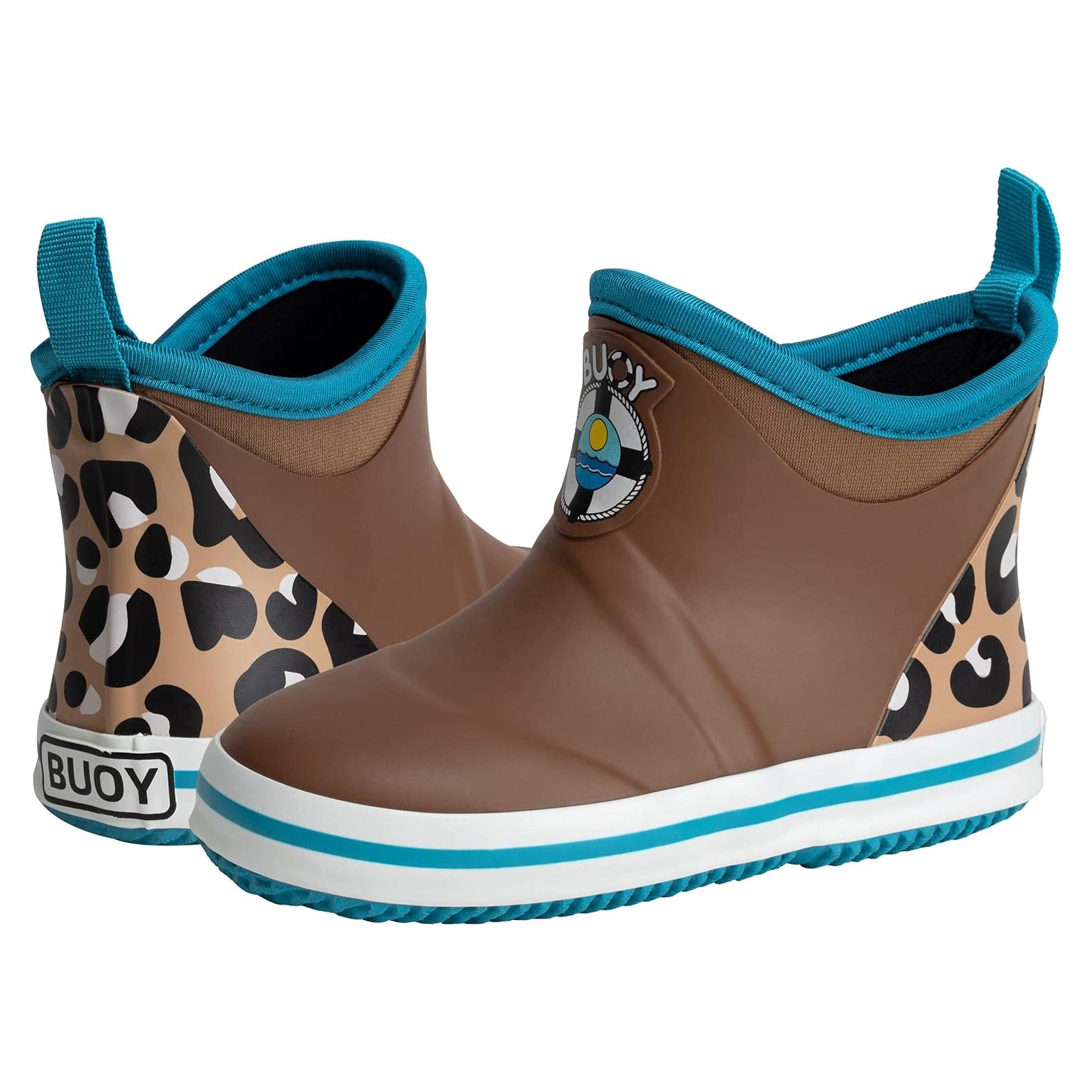 Botas de lluvia Buoy para niños, estampado guepardo, talla 8