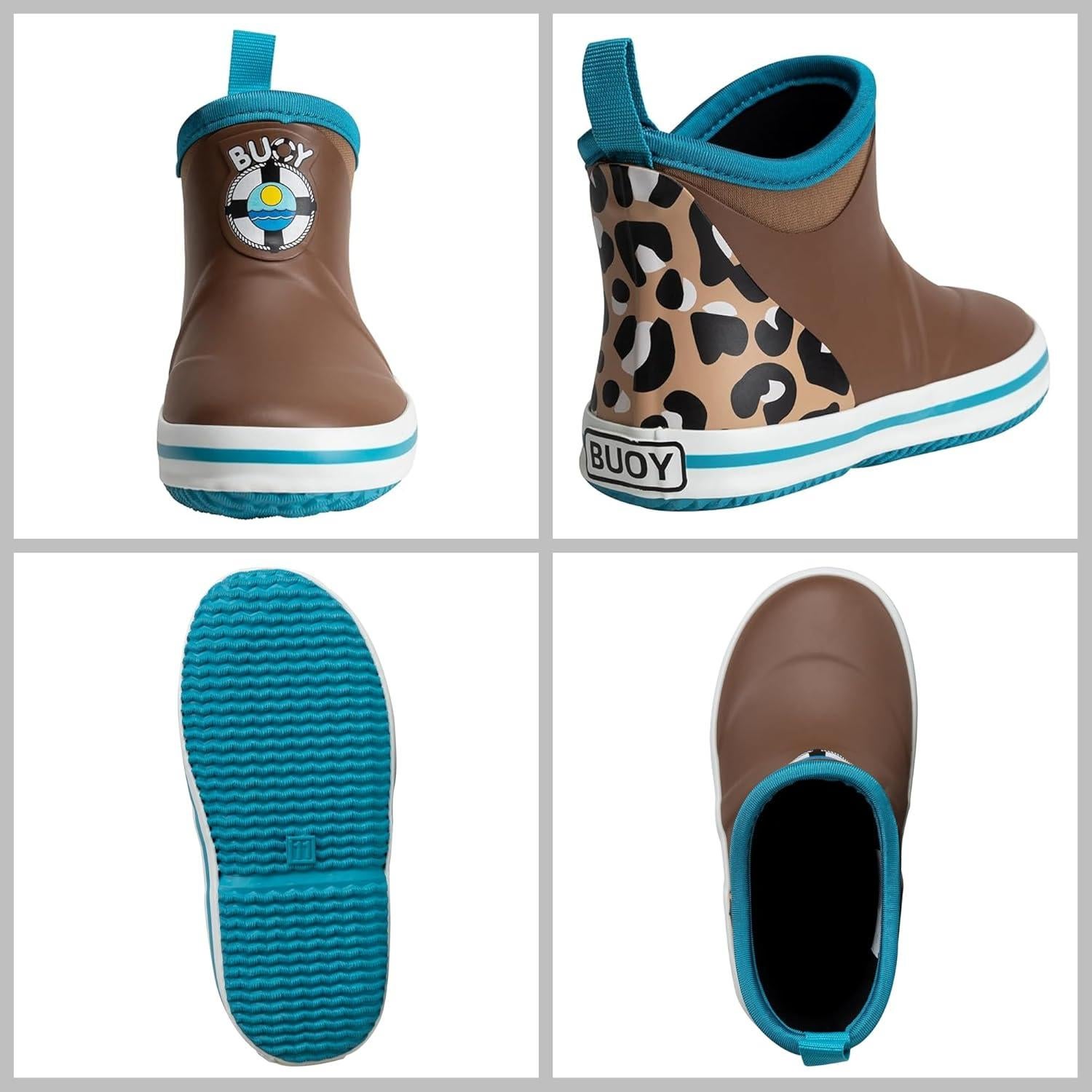 Botas de lluvia Buoy para niños, estampado guepardo, talla 8