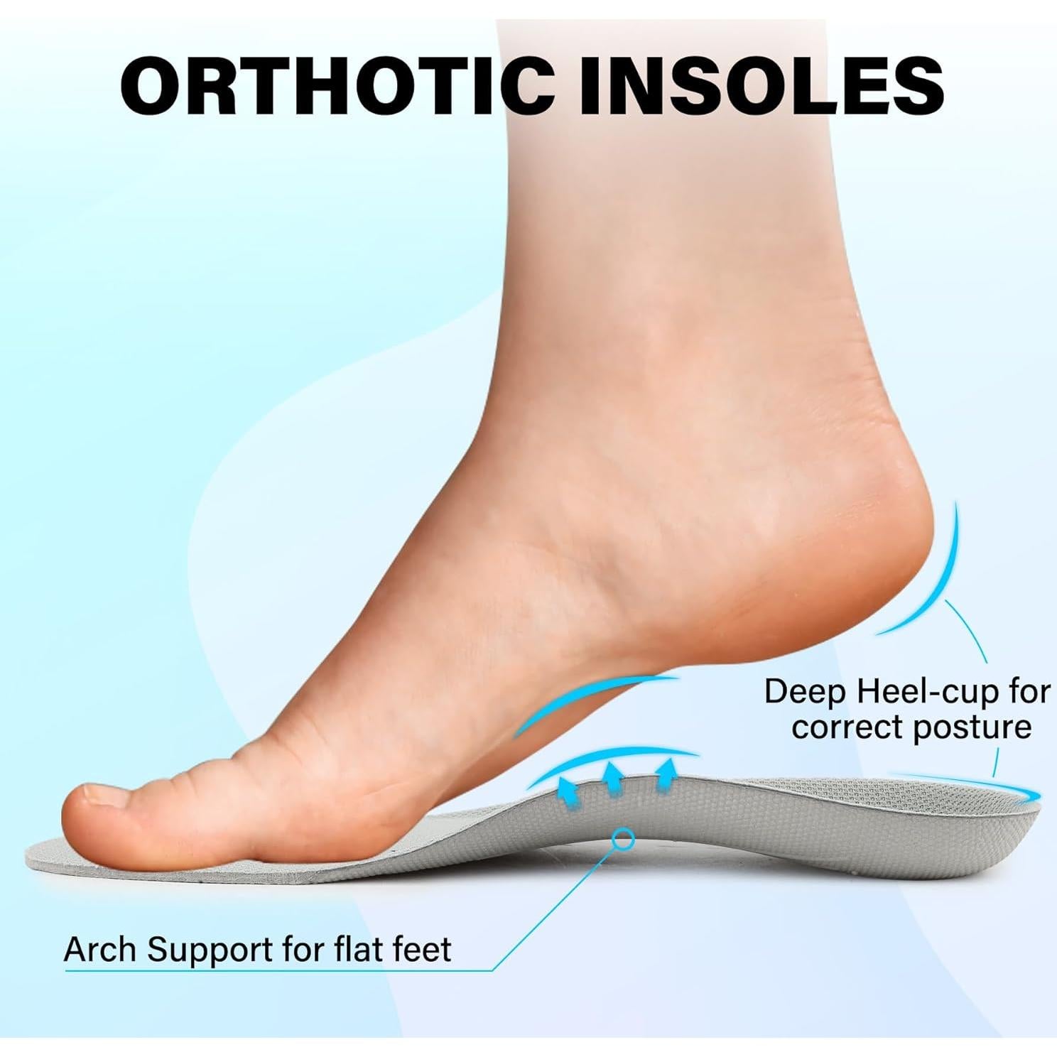 Plantillas Ultra Delgadas Knixmax para Crocs Gris Talla 41-42