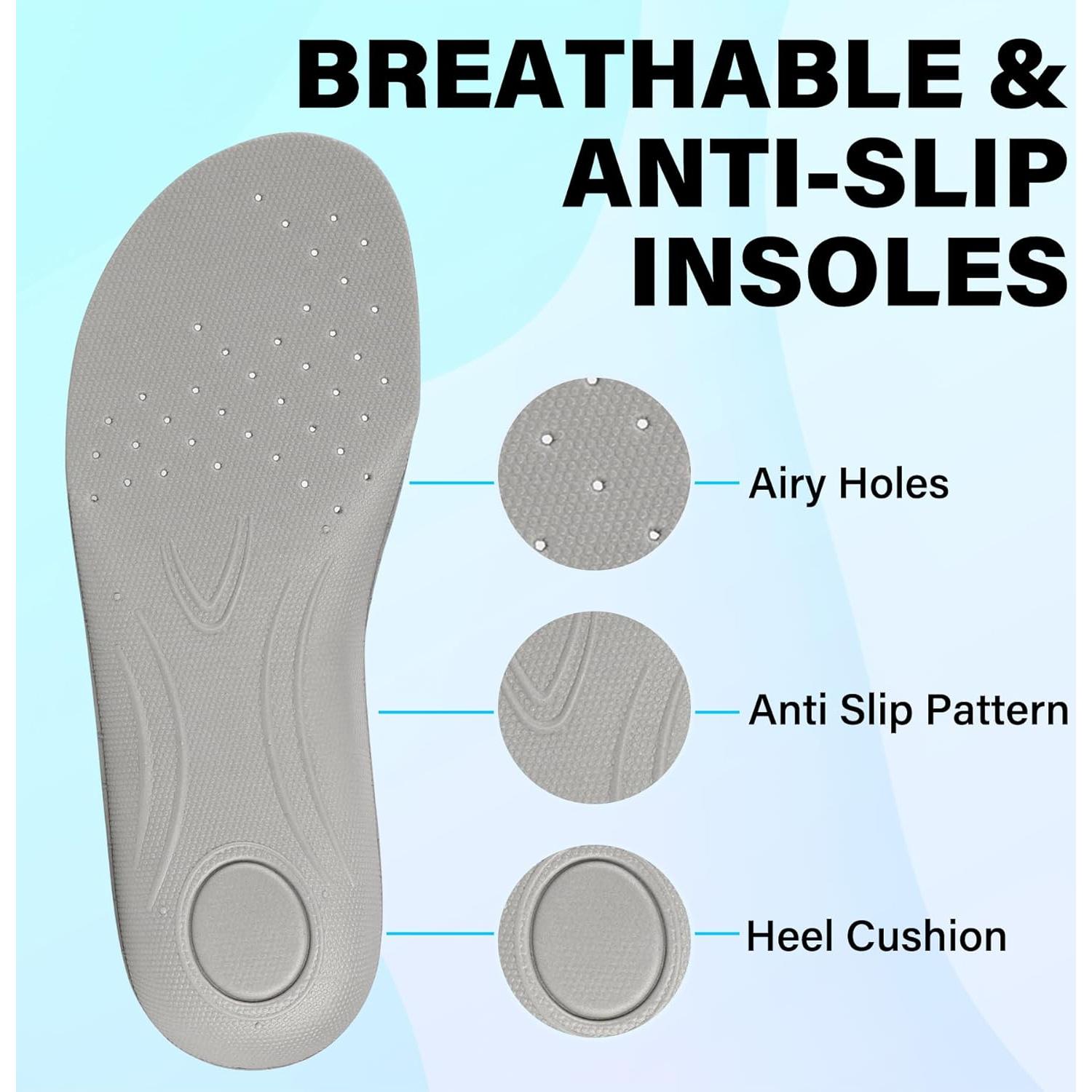 Plantillas Ultra Delgadas Knixmax para Crocs Gris Talla 41-42