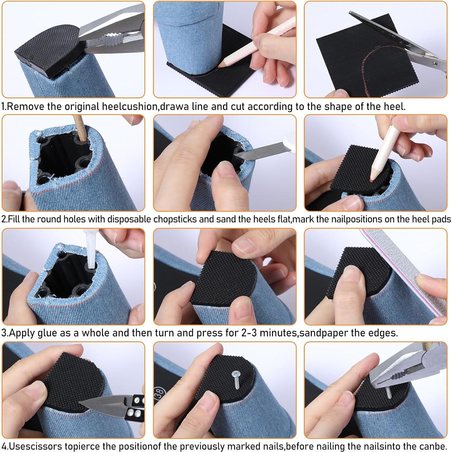 16 Piezas Reemplazo Tacón de Goma Antideslizante HJZHII 6.2cm