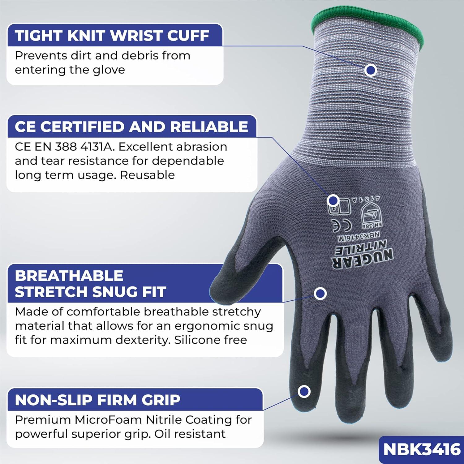 Guantes de Trabajo Nugear NBK3416 - 12 Pares, Nitrilo