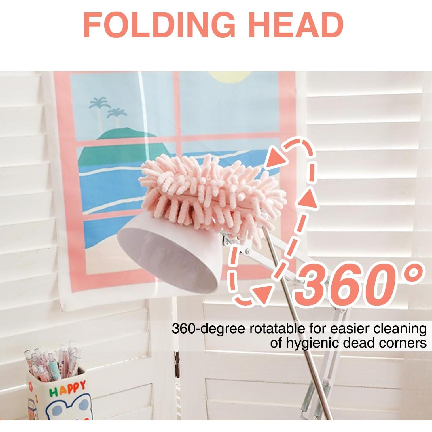 Duster Mini Rosa Retráctil GEDEUBAN - 2 Piezas, 30-76 cm