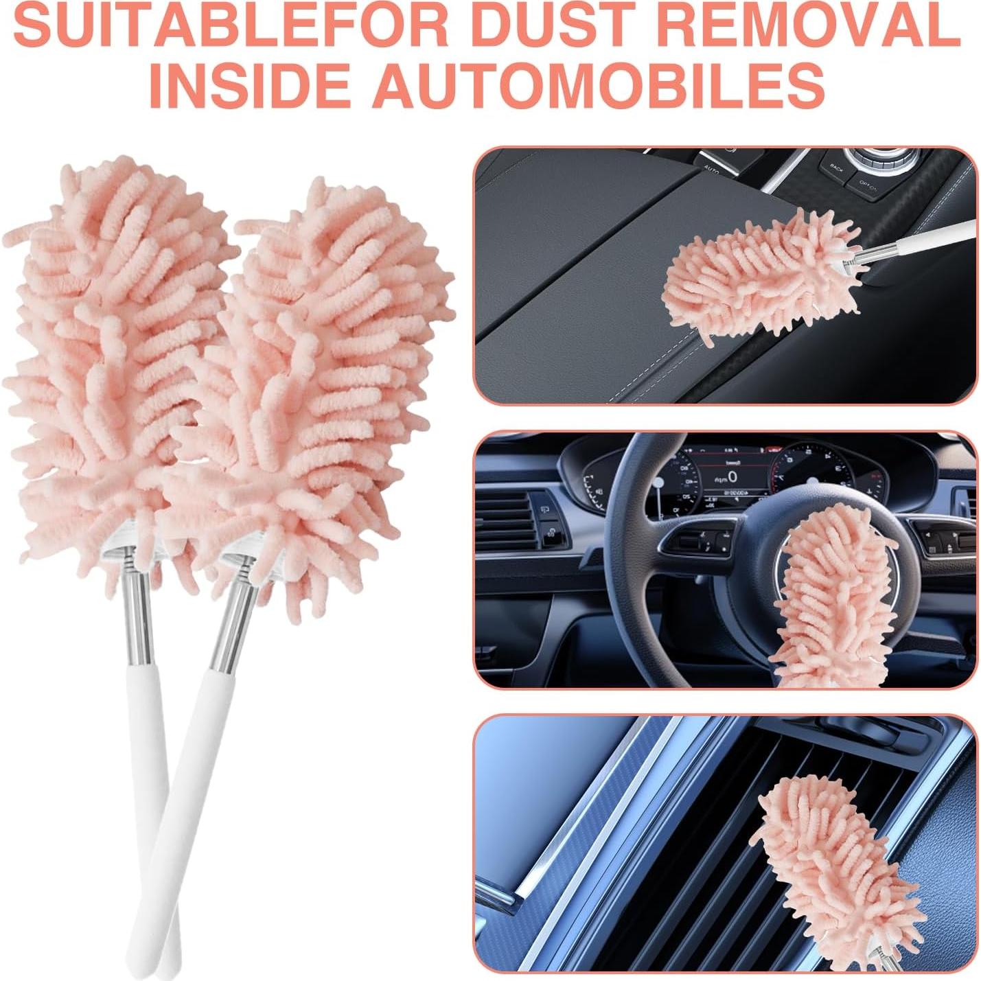 Duster Mini Rosa Retráctil GEDEUBAN - 2 Piezas, 30-76 cm